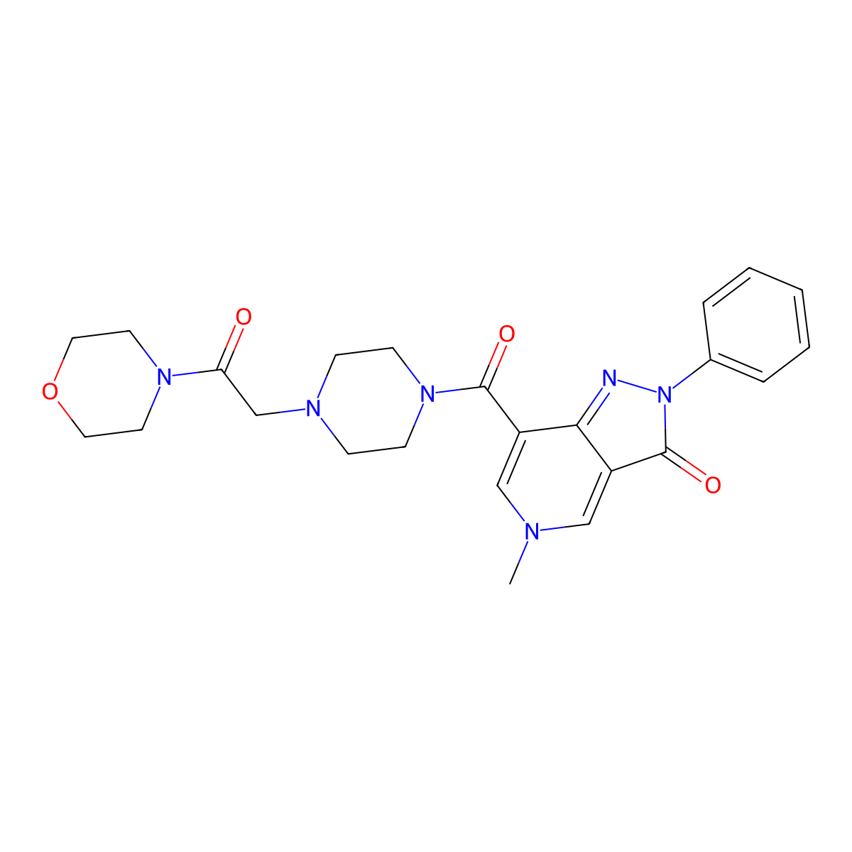 5-methyl-7-(4-(2-morpholino-2-oxoethyl)piperazine-1-carbonyl)-2-phenyl-2H-pyrazolo[4,3-c]pyridin-3(5H)-one molecular structure, CAS 1021207-42-0