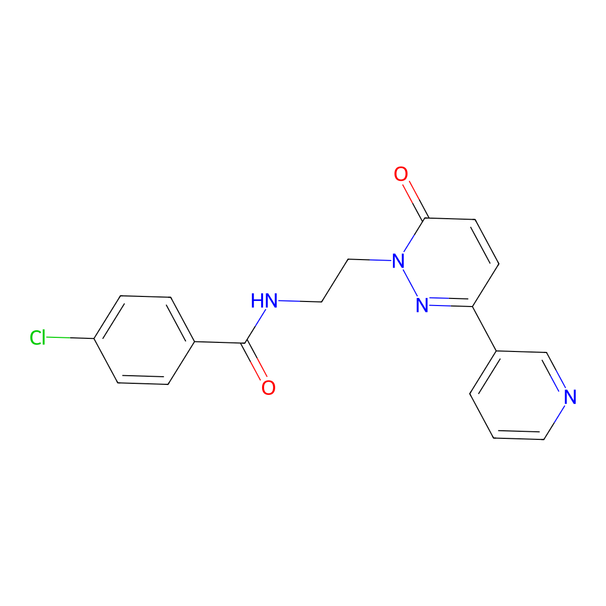 4-chloro-N-(2-(6-oxo-3-(pyridin-3-yl)pyridazin-1(6H)-yl)ethyl)benzamide molecular structure, CAS 1021207-65-7