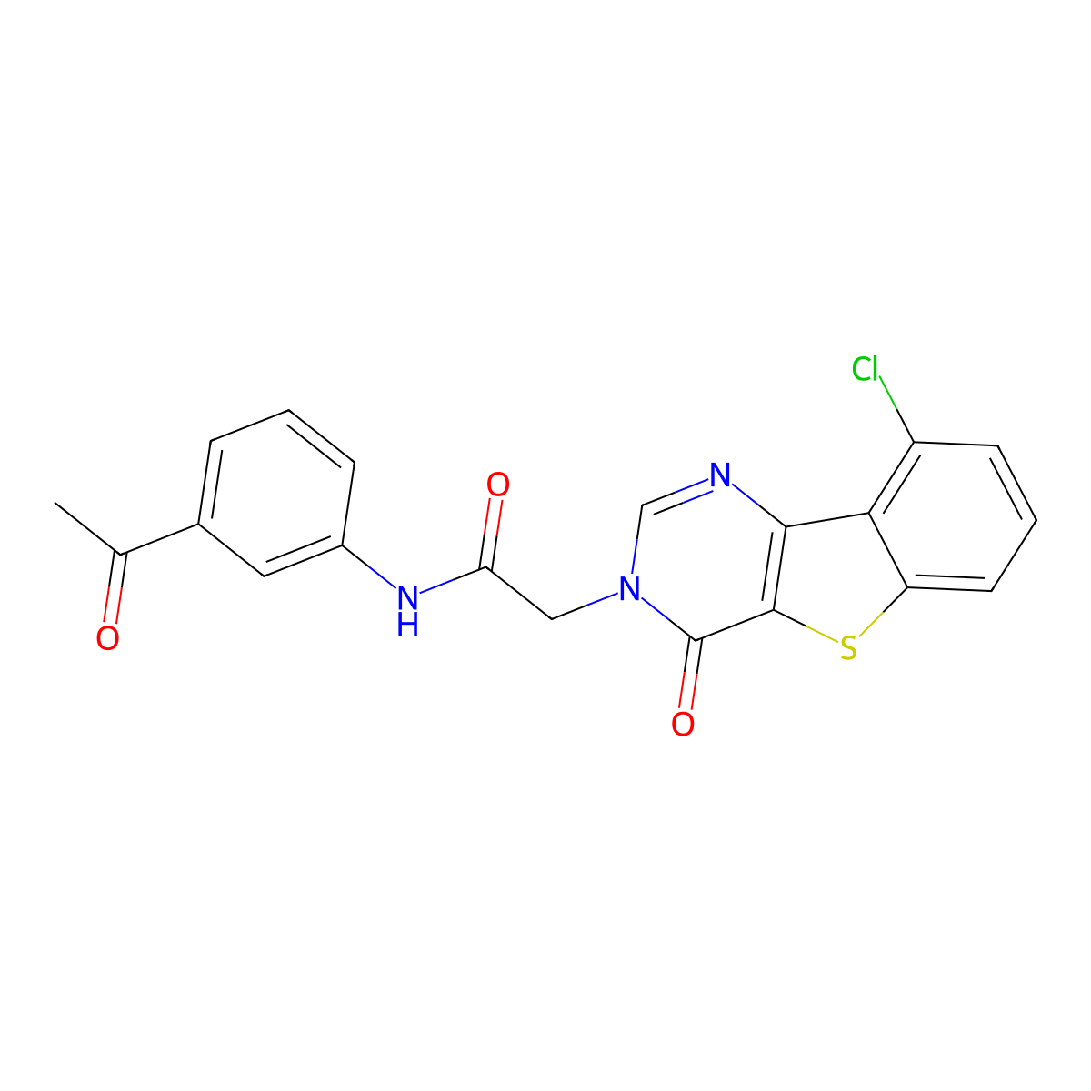 N-(3-acetylphenyl)-2-(9-chloro-4-oxo[1]benzothieno[3,2-d]pyrimidin-3(4H)-yl)acetamide molecular structure, CAS 1021207-80-6