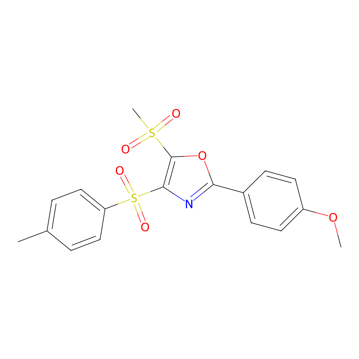 2-(4-Methoxyphenyl)-5-(methylsulfonyl)-4-tosyloxazole molecular structure, CAS 1021207-88-4