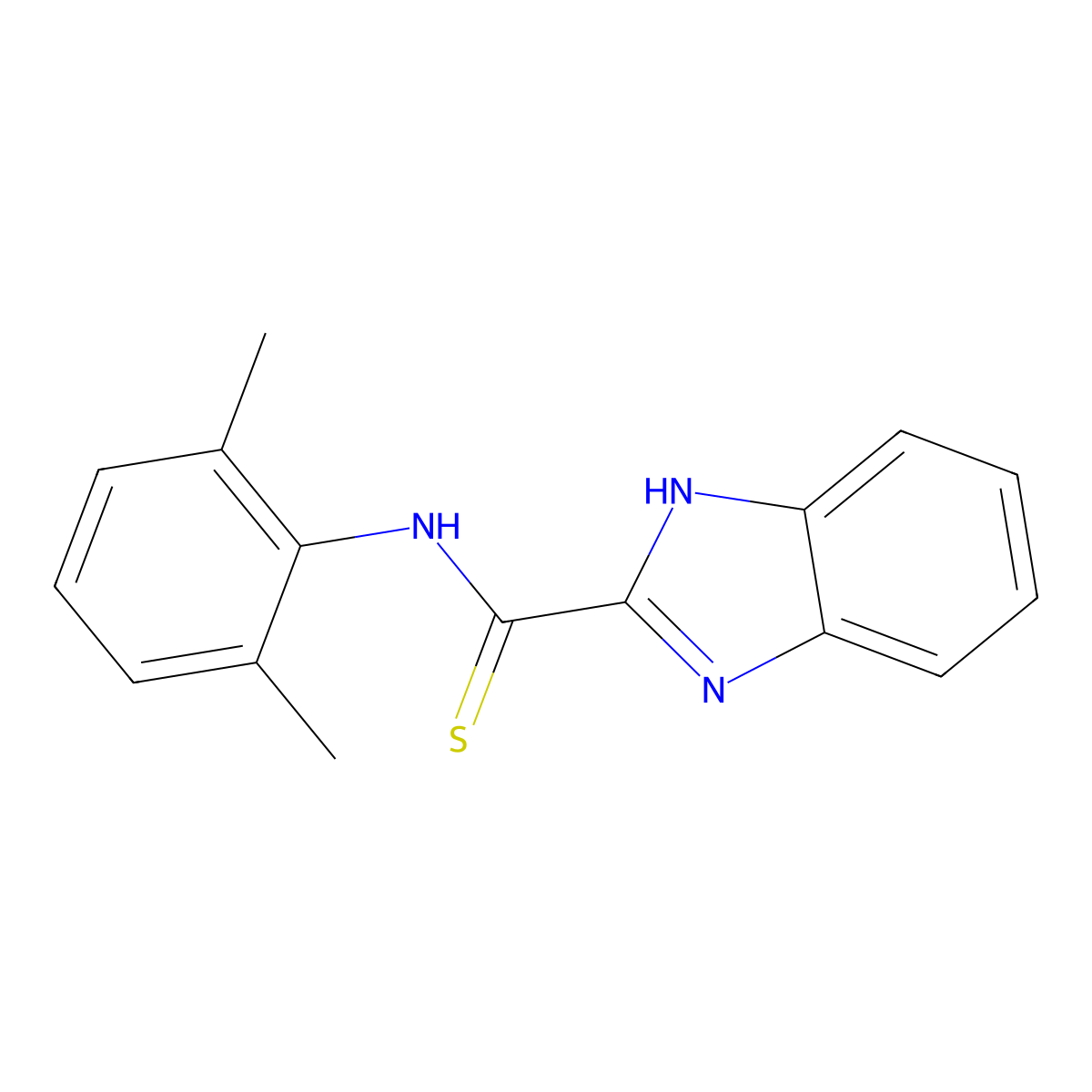 N-(2,6-dimethylphenyl)-1H-1,3-benzodiazole-2-carbothioamide molecular structure, CAS 1021208-03-6
