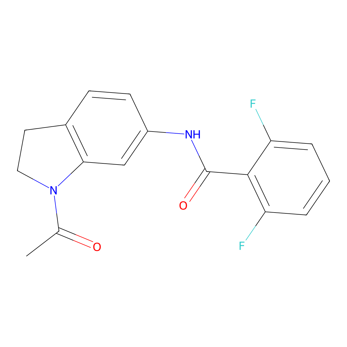 N-(1-acetyl-2,3-dihydro-1H-indol-6-yl)-2,6-difluorobenzamide molecular structure, CAS 1021208-05-8