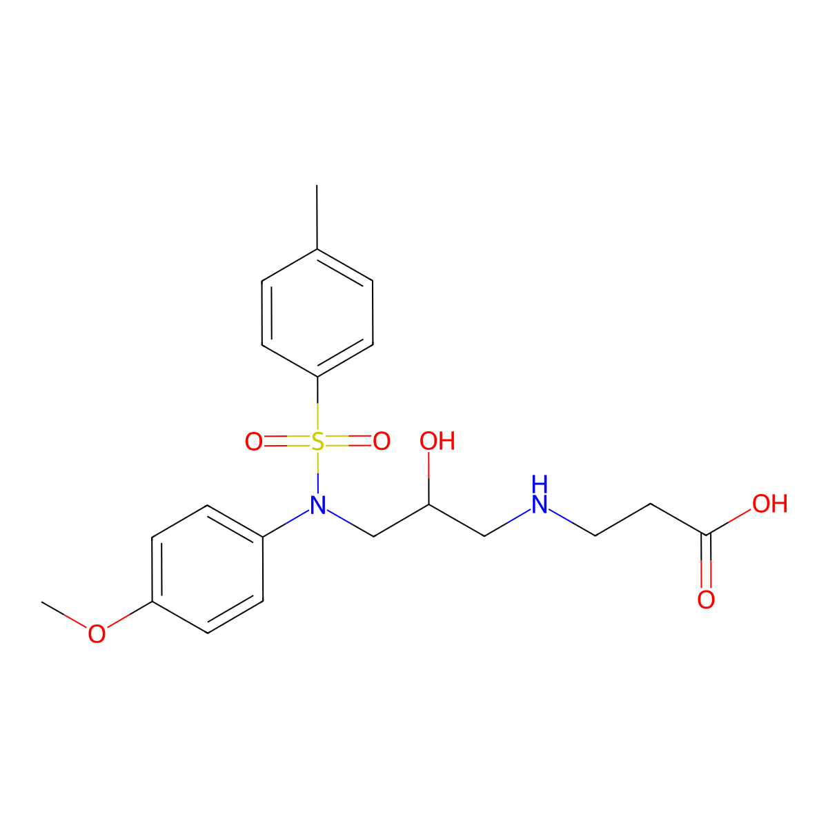 3-((2-hydroxy-3-(N-(4-methoxyphenyl)-4-methylphenylsulfonamido)propyl)amino)propanoic acid molecular structure, CAS 1021208-06-9