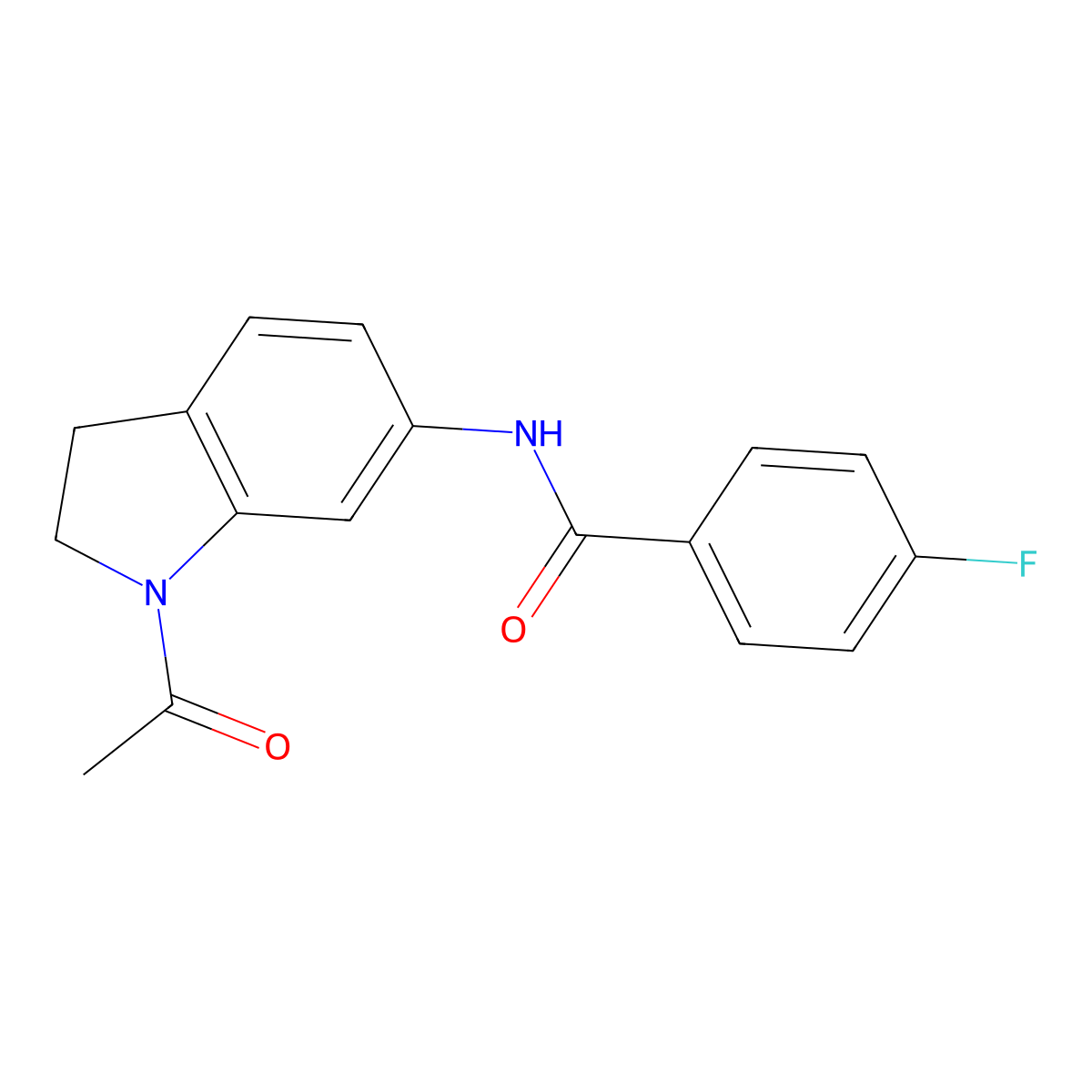 N-(1-acetyl-2,3-dihydro-1H-indol-6-yl)-4-fluorobenzamide molecular structure, CAS 1021208-14-9