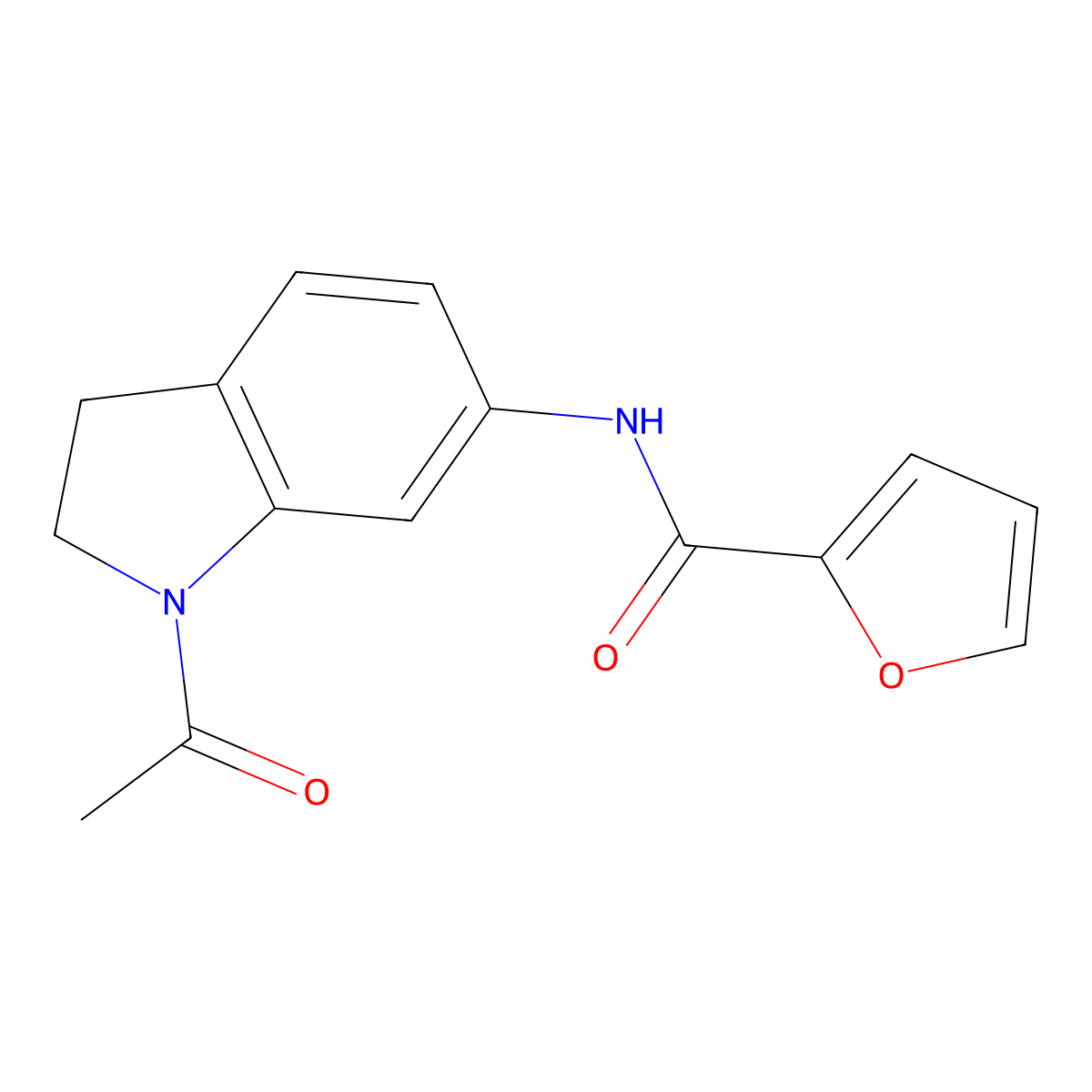 N-(1-acetyl-2,3-dihydro-1H-indol-6-yl)furan-2-carboxamide molecular structure, CAS 1021208-17-2