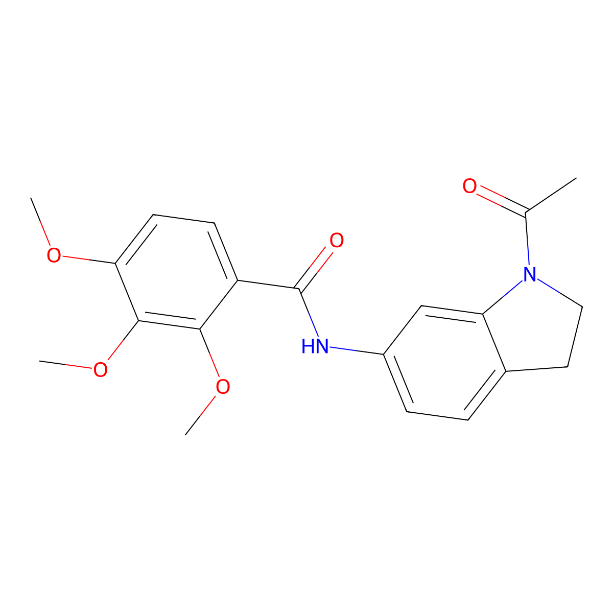 N-(1-acetylindolin-6-yl)-2,3,4-trimethoxybenzamide molecular structure, CAS 1021208-20-7