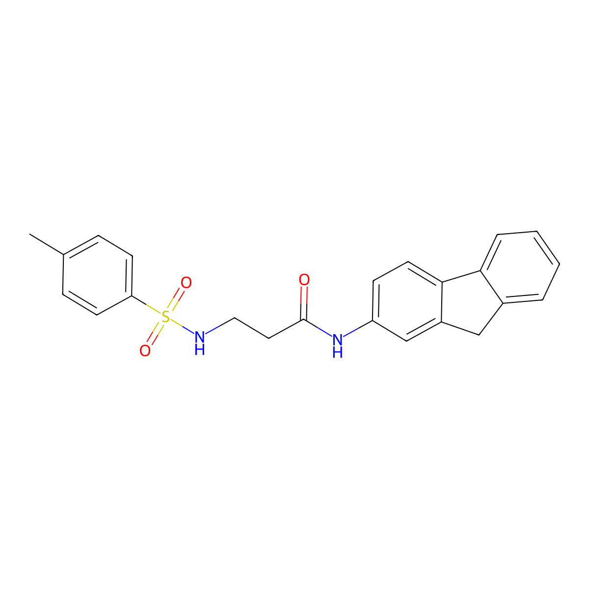 N-(9H-fluoren-2-yl)-3-(4-methylbenzenesulfonamido)propanamide molecular structure, CAS 1021208-41-2