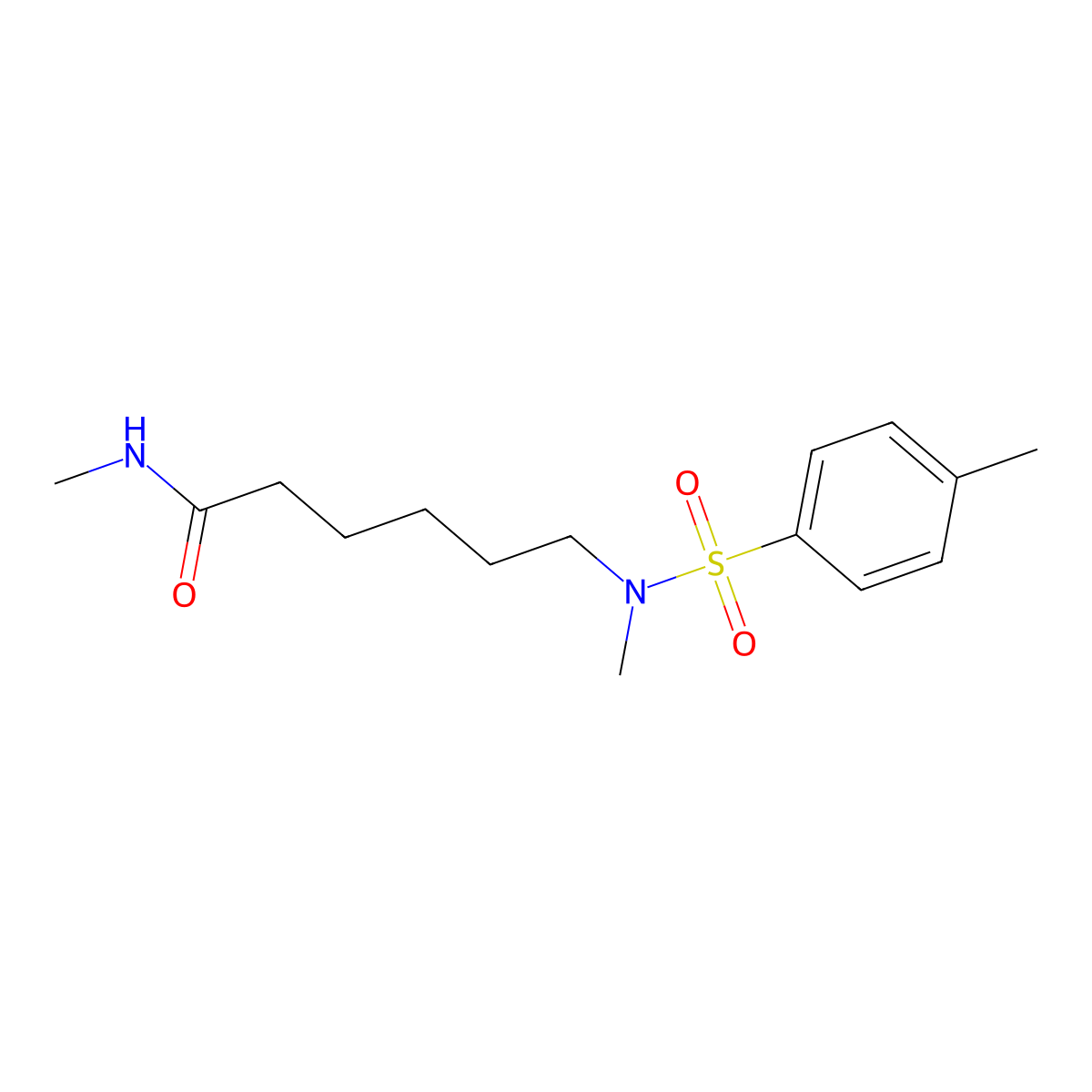 N-methyl-6-(N-methyl4-methylbenzenesulfonamido)hexanamide molecular structure, CAS 1021208-56-9