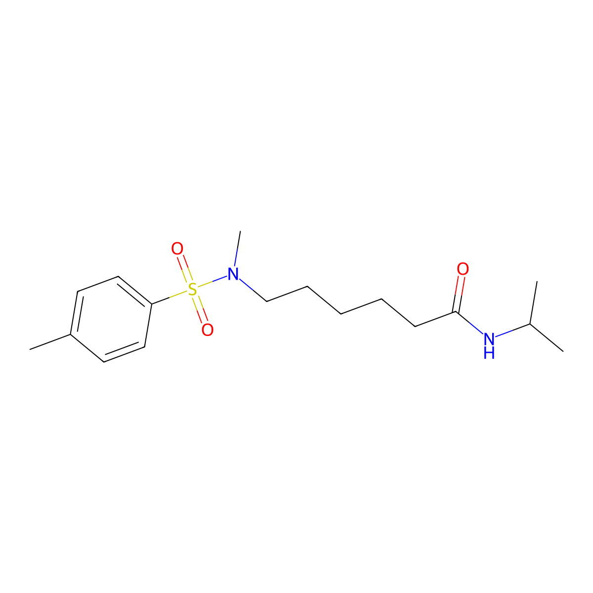 6-(N-methyl4-methylbenzenesulfonamido)-N-(propan-2-yl)hexanamide molecular structure, CAS 1021208-59-2