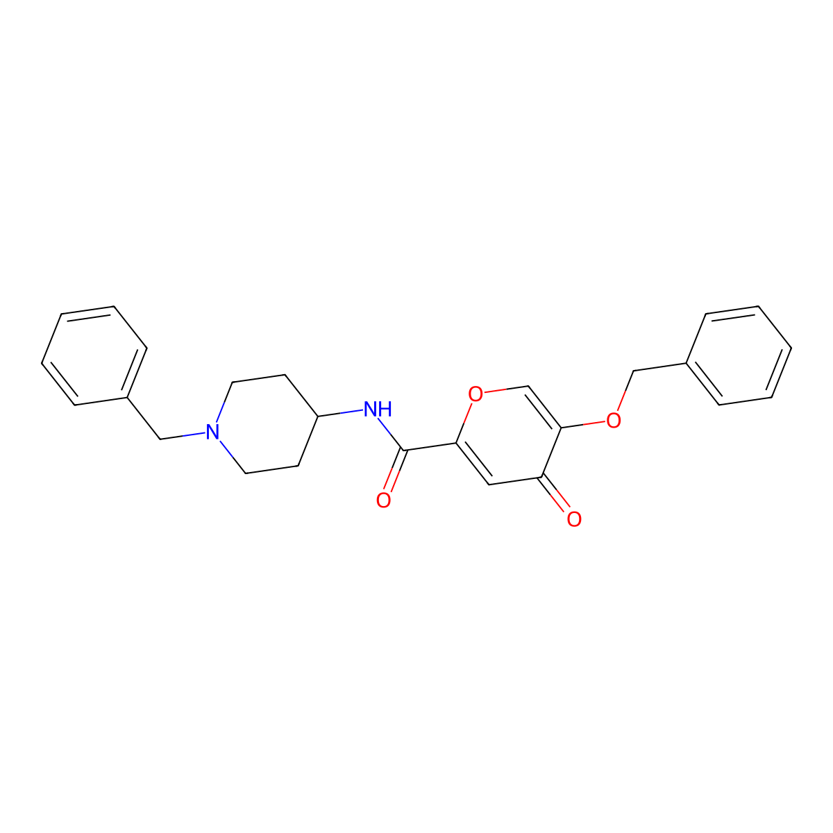 5-(benzyloxy)-N-(1-benzylpiperidin-4-yl)-4-oxo-4H-pyran-2-carboxamide molecular structure, CAS 1021209-02-8