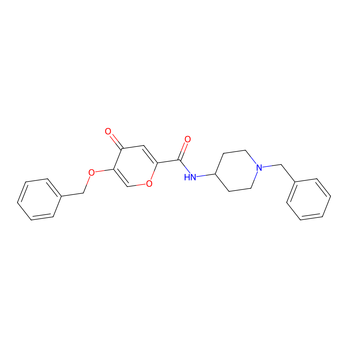 5-(benzyloxy)-N-(1-benzylpiperidin-4-yl)-4-oxo-4H-pyran-2-carboxamide molecular structure, CAS 1021209-02-8