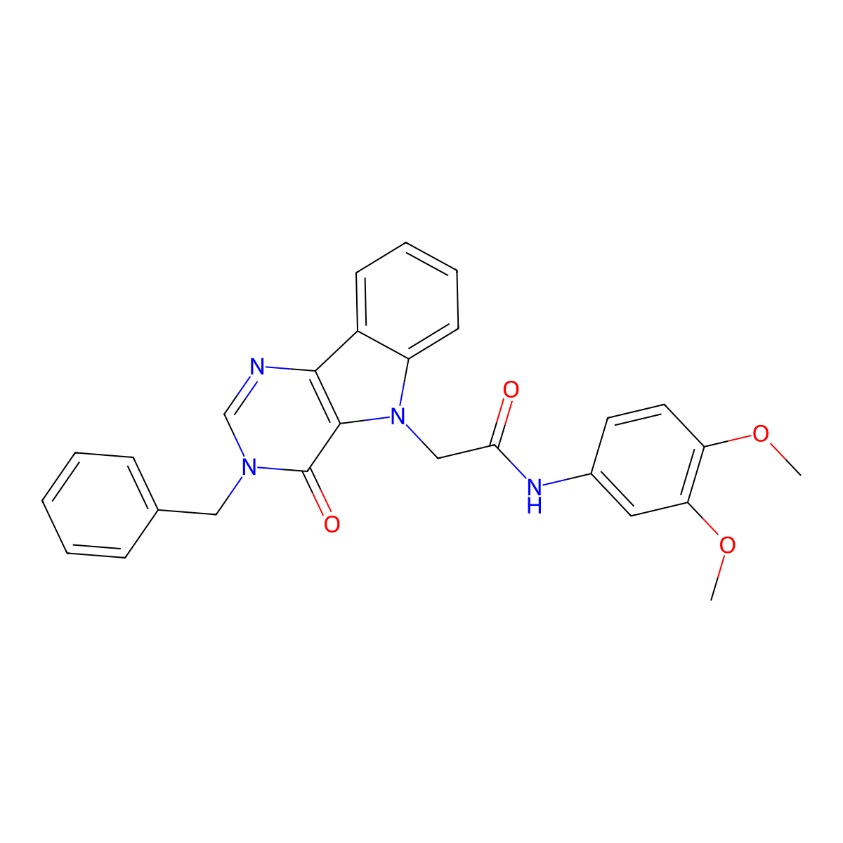 2-(3-benzyl-4-oxo-3H-pyrimido[5,4-b]indol-5(4H)-yl)-N-(3,4-dimethoxyphenyl)acetamide molecular structure, CAS 1021209-17-5