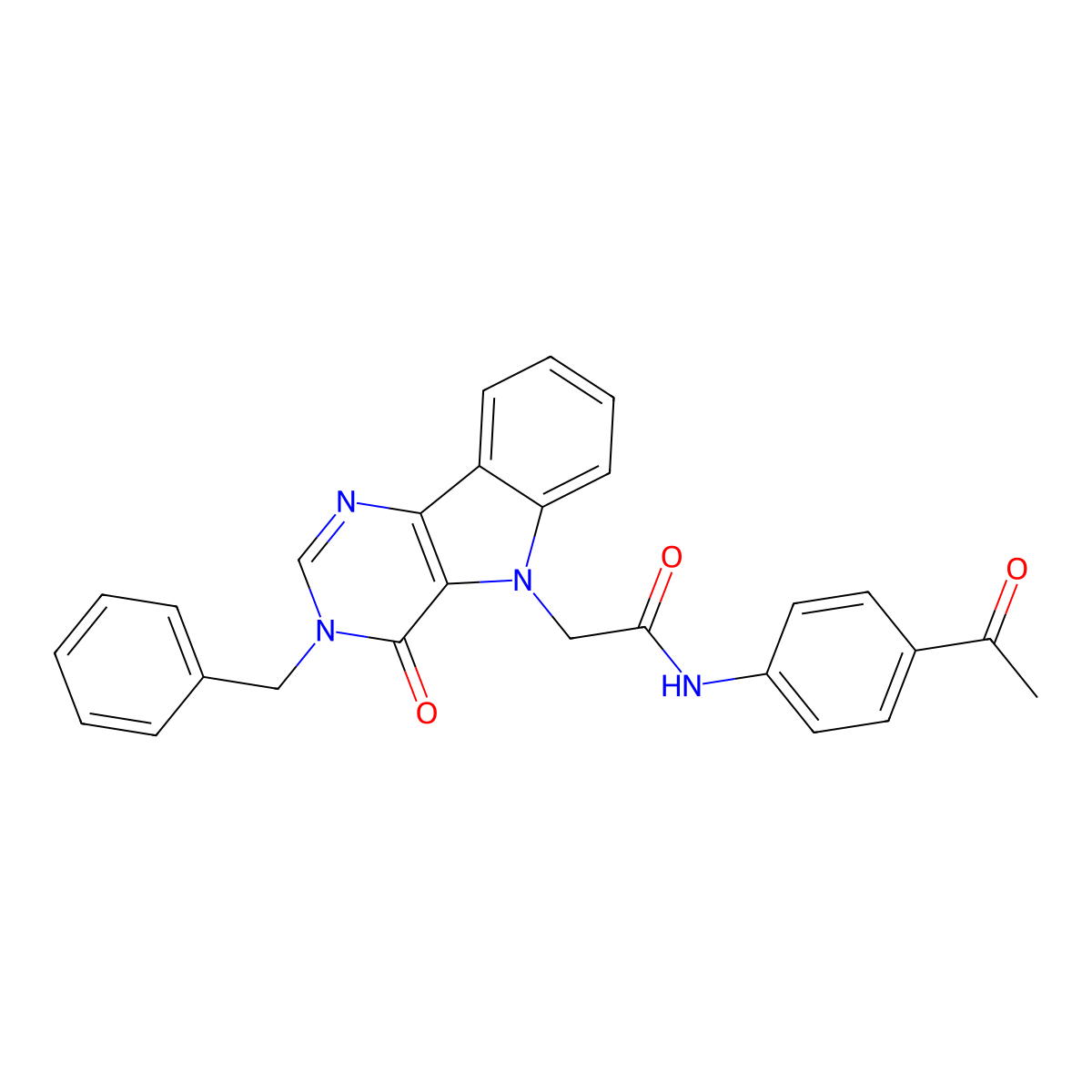 N-(4-acetylphenyl)-2-(3-benzyl-4-oxo-3H-pyrimido[5,4-b]indol-5(4H)-yl)acetamide molecular structure, CAS 1021209-23-3