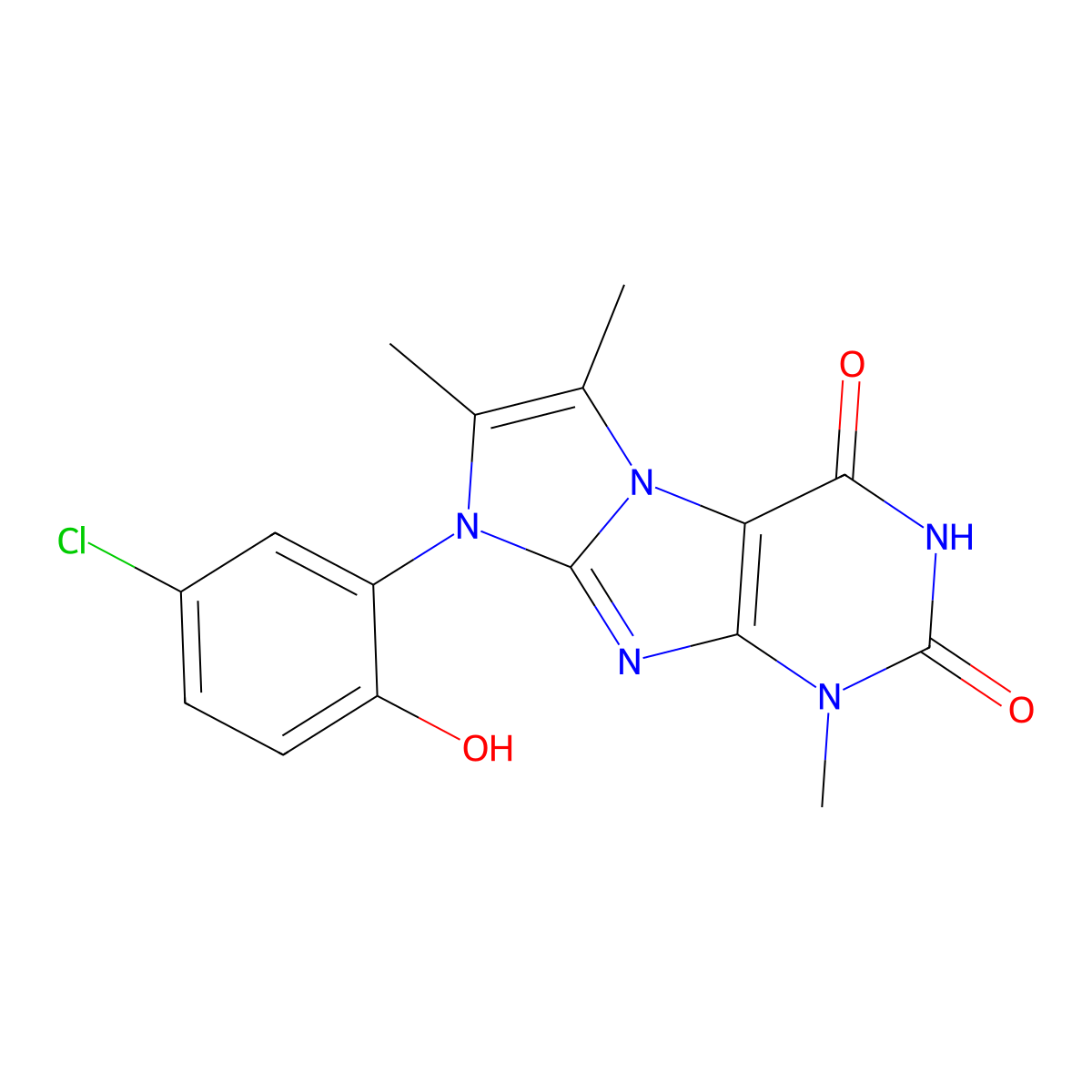 8-(5-chloro-2-hydroxyphenyl)-1,6,7-trimethyl-1H-imidazo[2,1-f]purine-2,4(3H,8H)-dione molecular structure, CAS 1021209-42-6