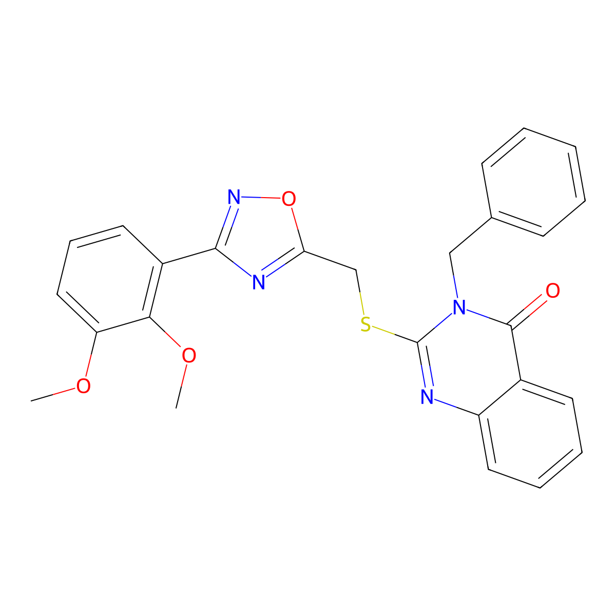 3-Benzyl-2-({[3-(2,3-dimethoxyphenyl)-1,2,4-oxadiazol-5-yl]methyl}sulfanyl)-3,4-dihydroquinazolin-4-one molecular structure, CAS 1021209-56-2