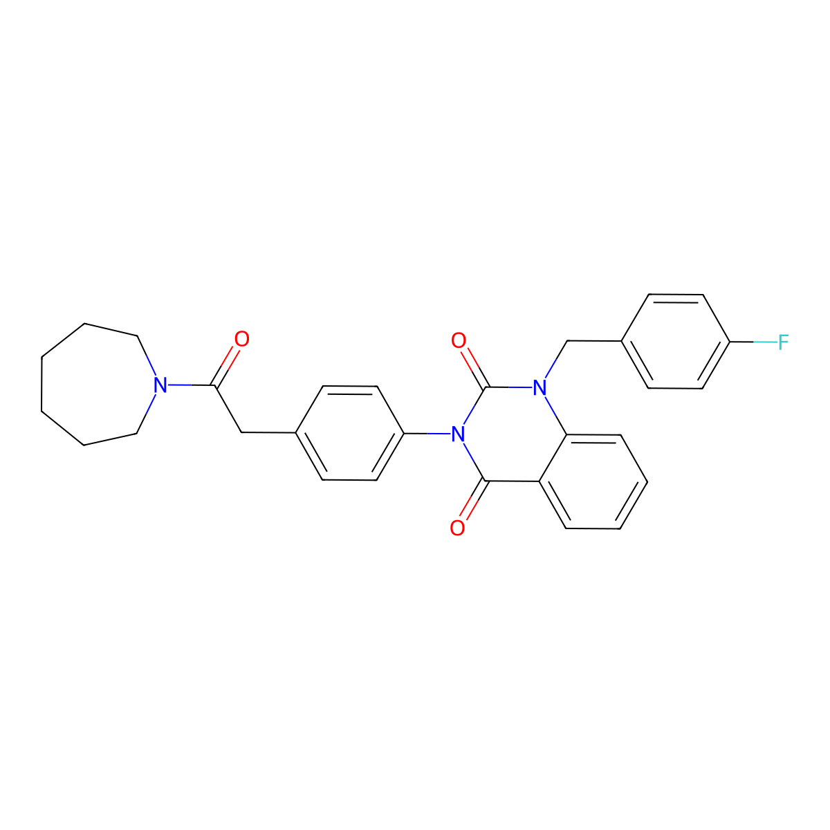 3-{4-[2-(Azepan-1-yl)-2-oxoethyl]phenyl}-1-[(4-fluorophenyl)methyl]-1,2,3,4-tetrahydroquinazoline-2,4-dione molecular structure, CAS 1021209-58-4