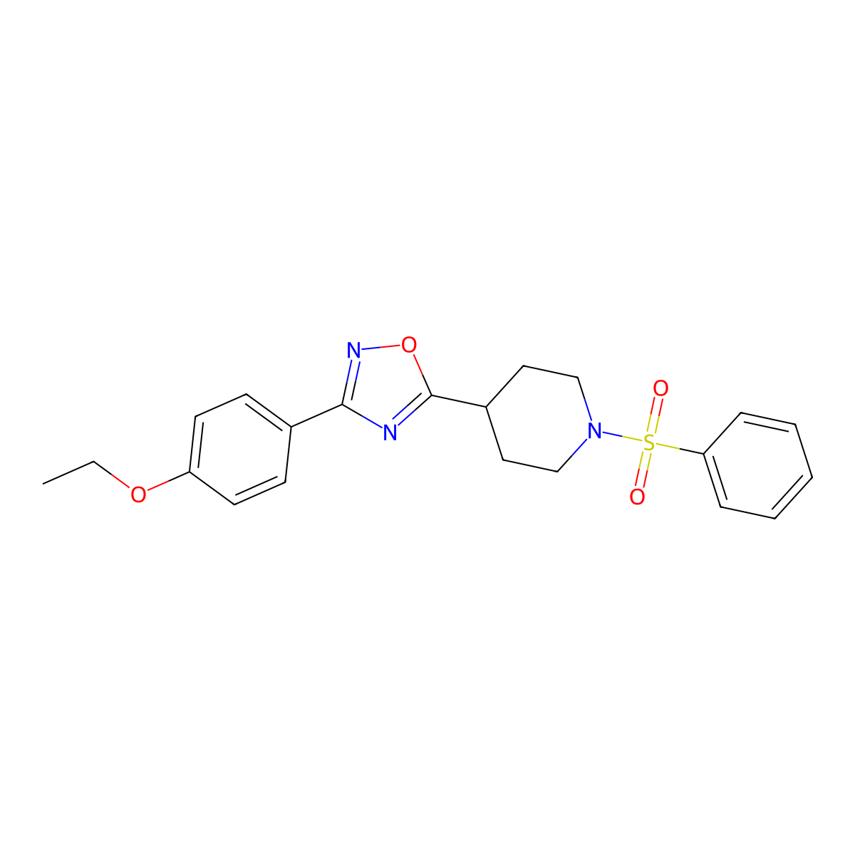 1-(Benzenesulfonyl)-4-[3-(4-ethoxyphenyl)-1,2,4-oxadiazol-5-yl]piperidine molecular structure, CAS 1021209-60-8