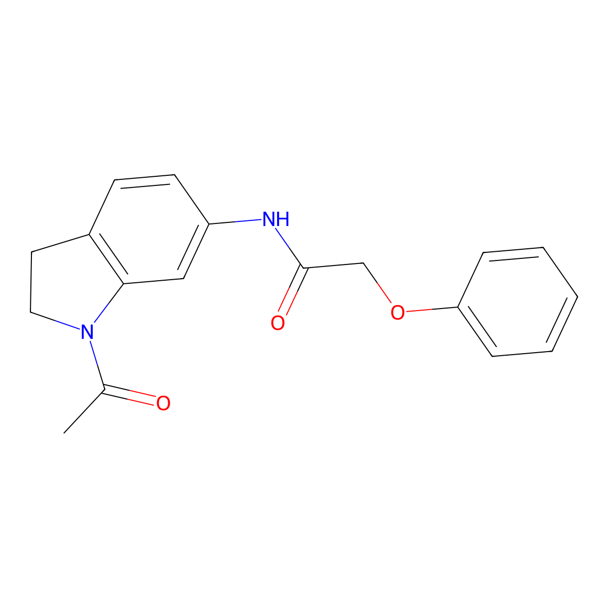 N-(1-acetyl-2,3-dihydro-1H-indol-6-yl)-2-phenoxyacetamide molecular structure, CAS 1021209-77-7
