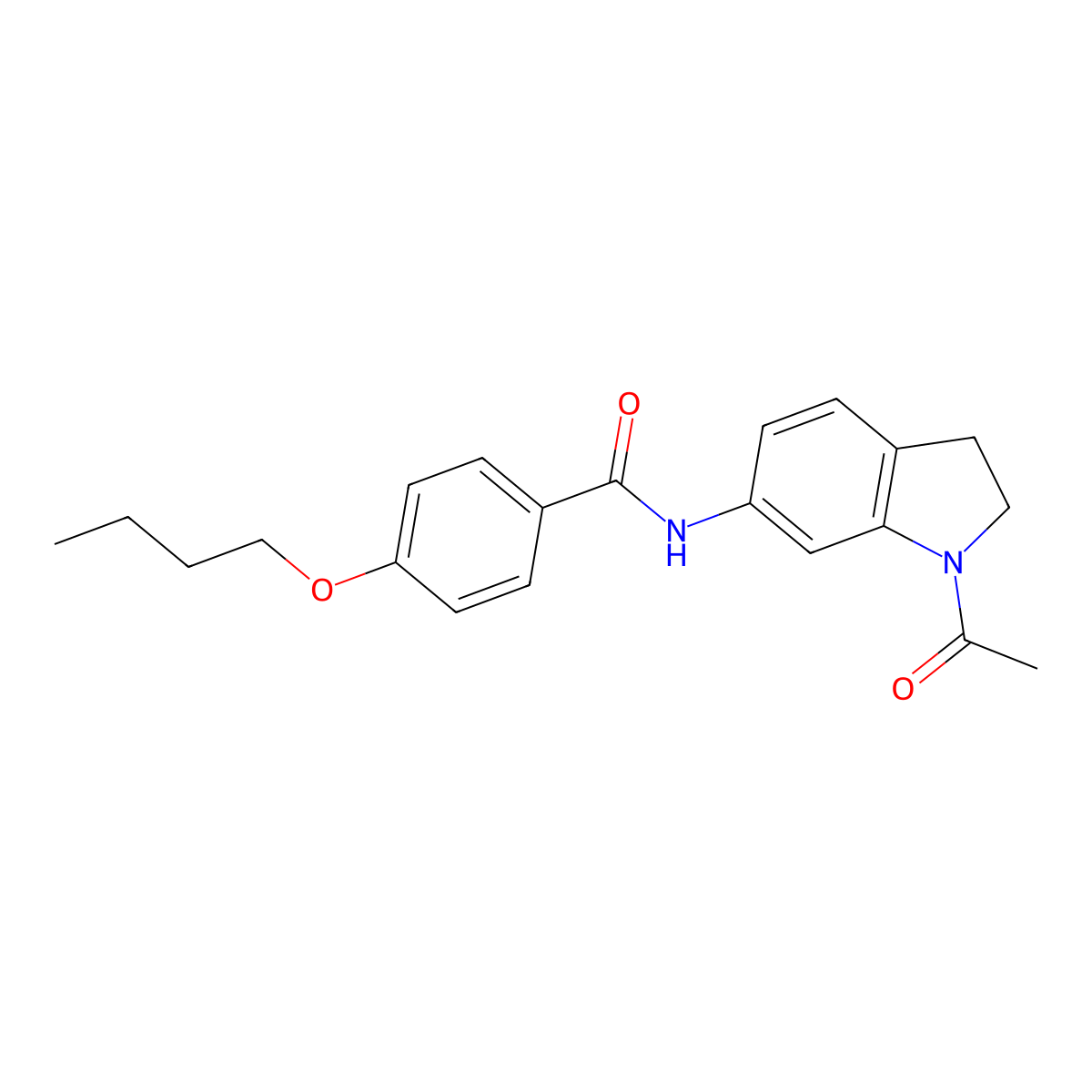 N-(1-acetylindolin-6-yl)-4-butoxybenzamide molecular structure, CAS 1021209-79-9