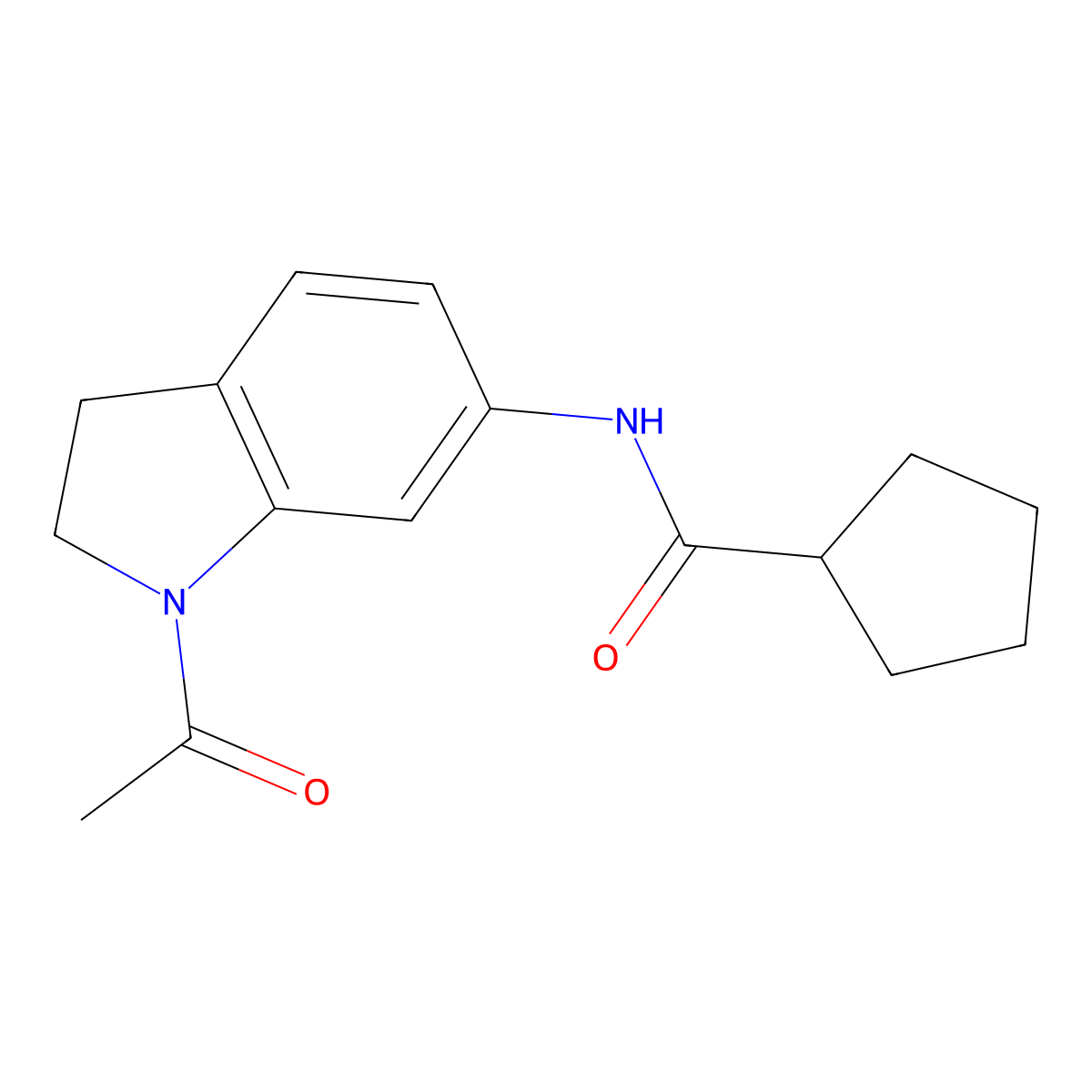 N-(1-acetyl-2,3-dihydro-1H-indol-6-yl)cyclopentanecarboxamide molecular structure, CAS 1021209-82-4