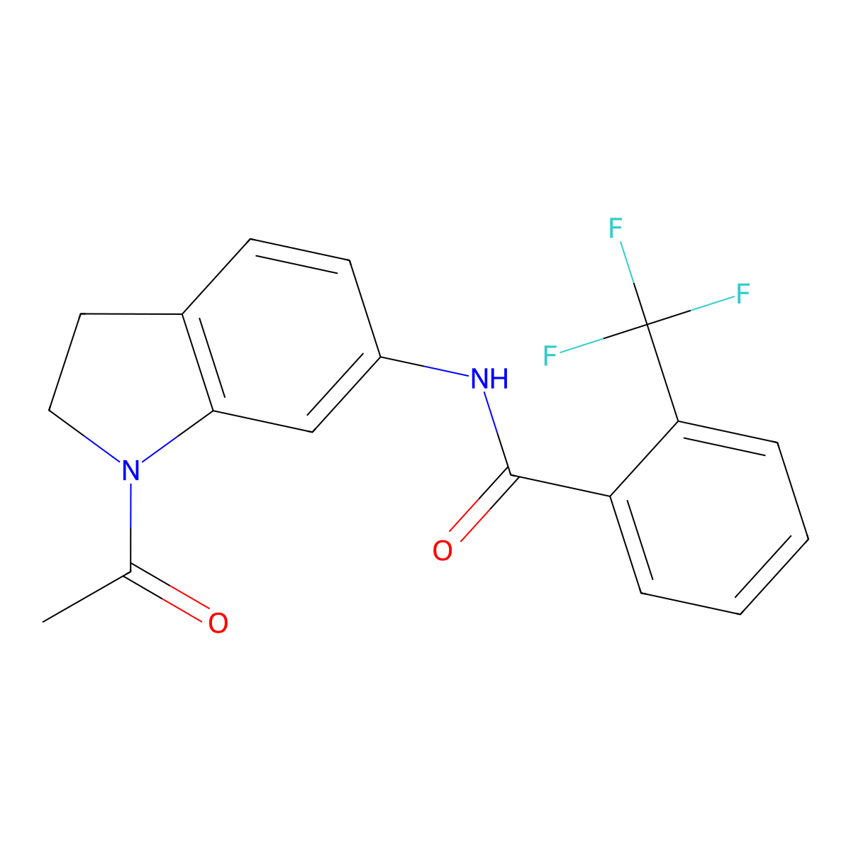 N-(1-acetyl-2,3-dihydro-1H-indol-6-yl)-2-(trifluoromethyl)benzamide molecular structure, CAS 1021209-84-6