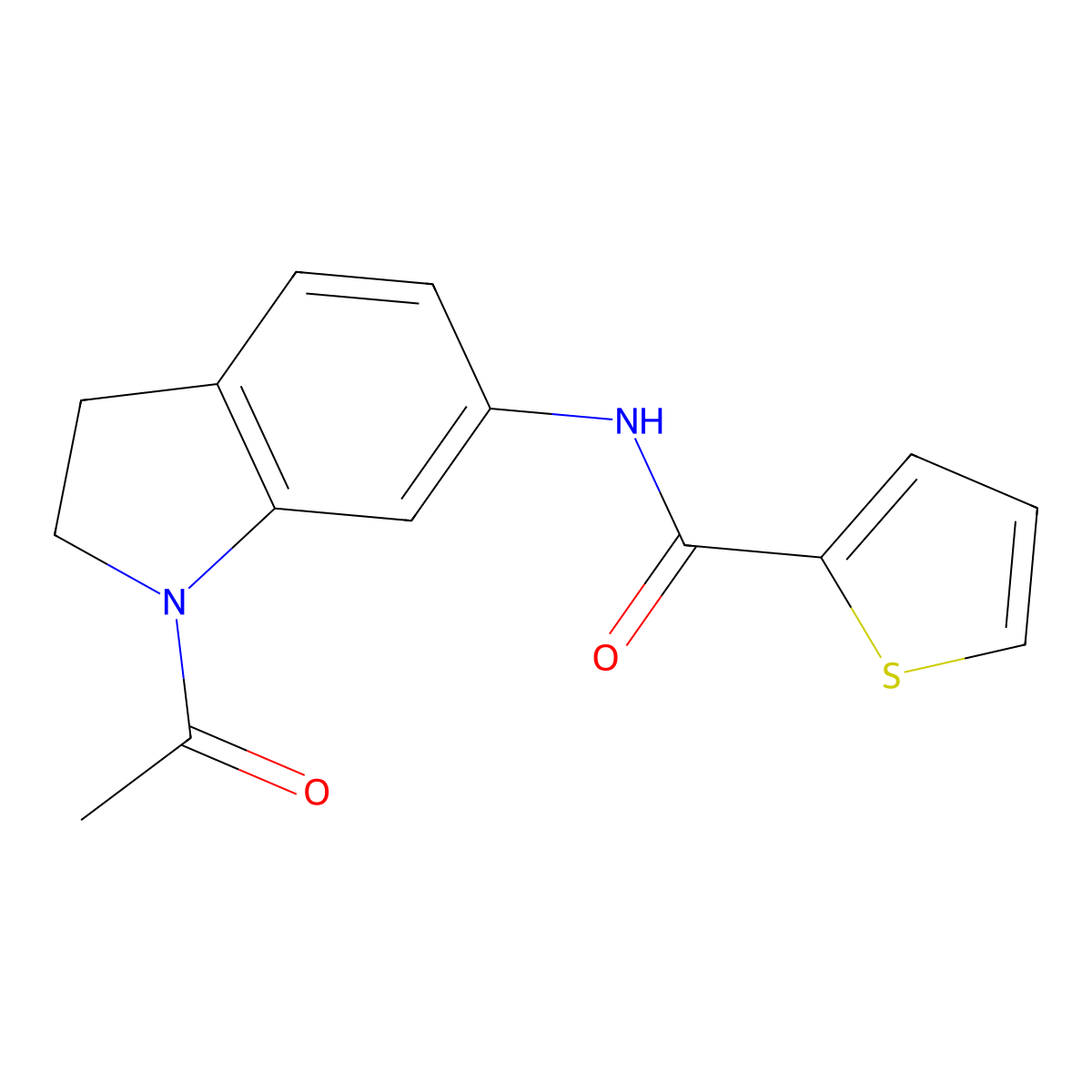 N-(1-acetyl-2,3-dihydro-1H-indol-6-yl)thiophene-2-carboxamide molecular structure, CAS 1021209-86-8