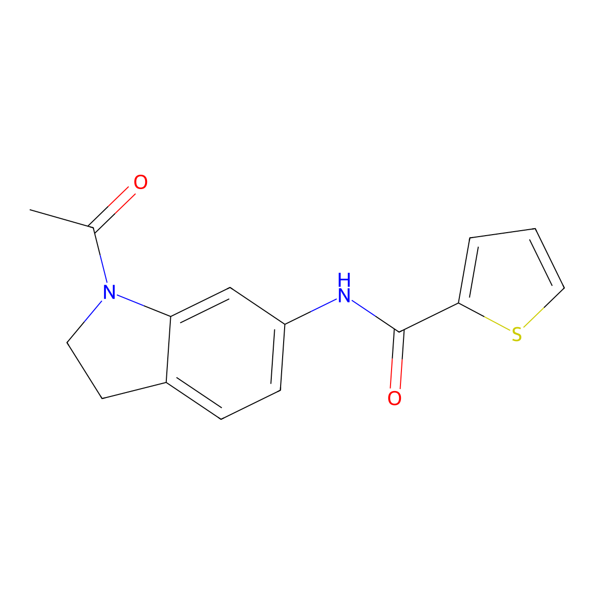 N-(1-acetyl-2,3-dihydro-1H-indol-6-yl)thiophene-2-carboxamide molecular structure, CAS 1021209-86-8