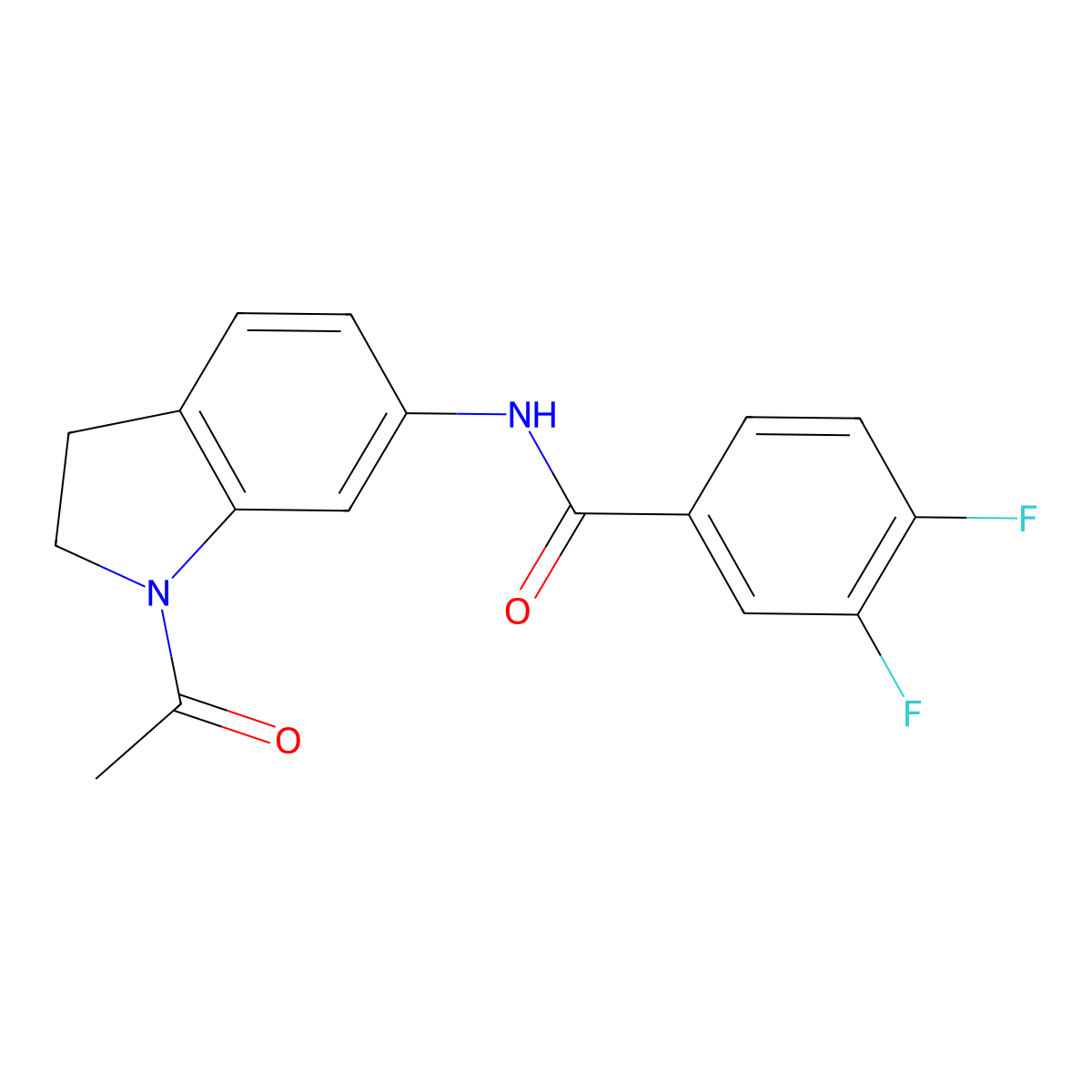 N-(1-acetylindolin-6-yl)-3,4-difluorobenzamide molecular structure, CAS 1021209-88-0