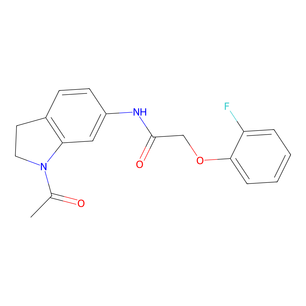 N-(1-acetyl-2,3-dihydro-1H-indol-6-yl)-2-(2-fluorophenoxy)acetamide molecular structure, CAS 1021209-92-6