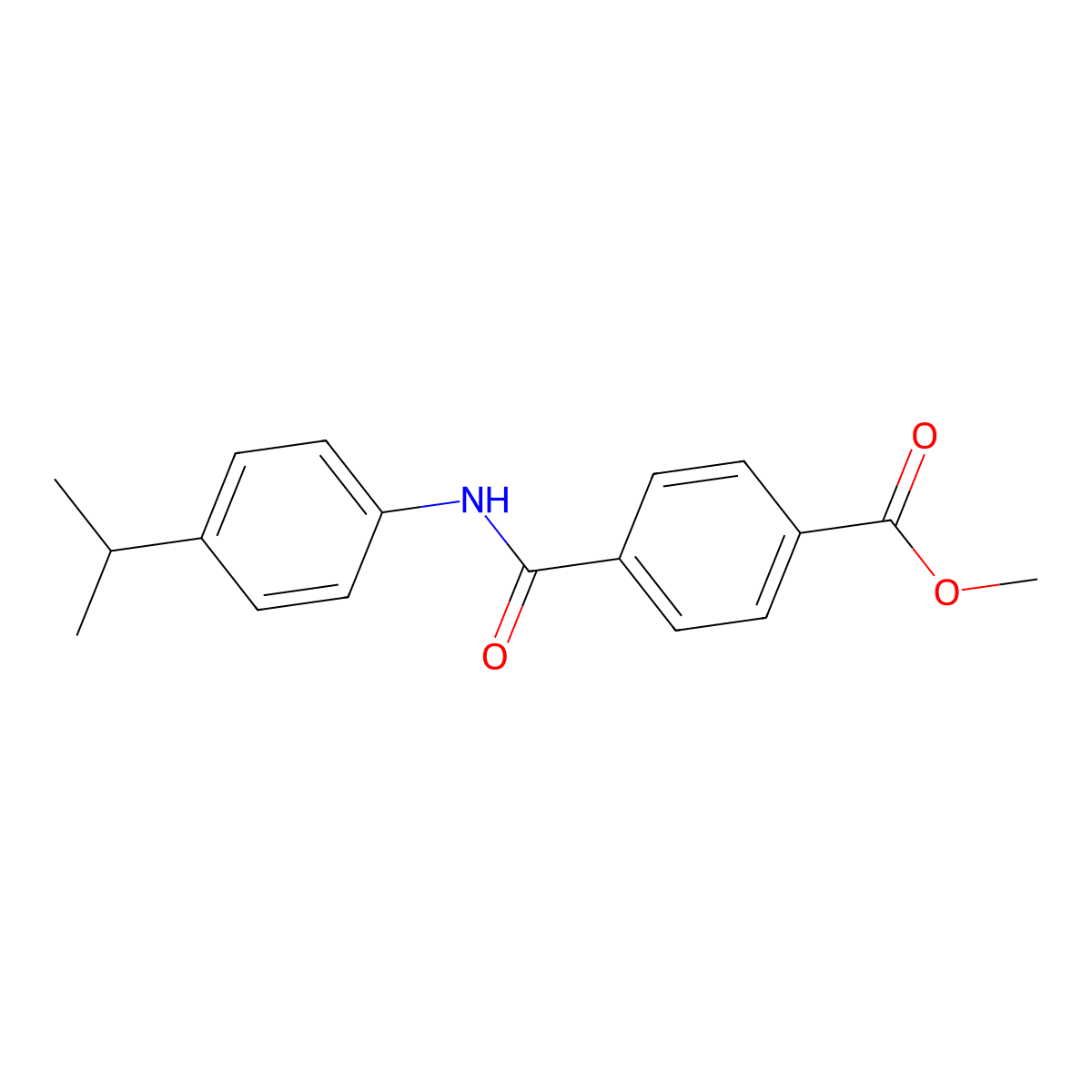 Benzoic acid, 4-[[[4-(1-methylethyl)phenyl]amino]carbonyl]-, methyl ester molecular structure, CAS 102121-30-2