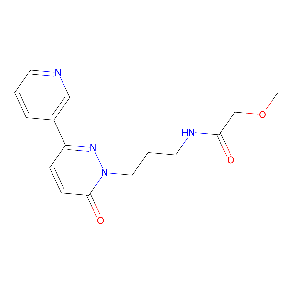 2-methoxy-N-(3-(6-oxo-3-(pyridin-3-yl)pyridazin-1(6H)-yl)propyl)acetamide molecular structure, CAS 1021210-26-3