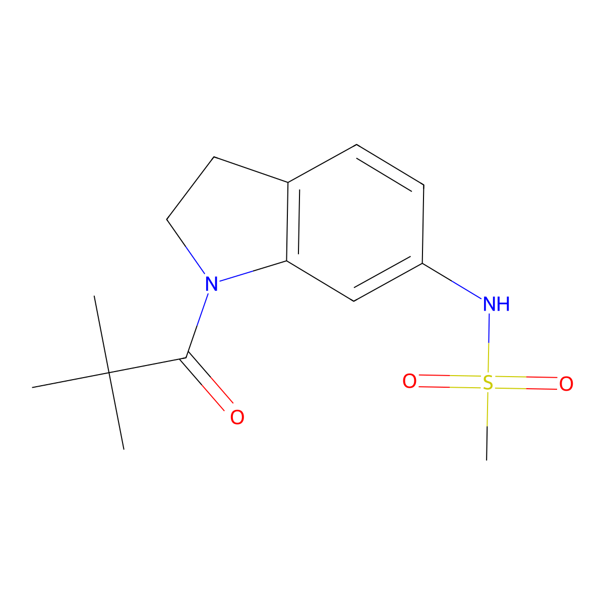 N-(1-pivaloylindolin-6-yl)methanesulfonamide molecular structure, CAS 1021210-33-2