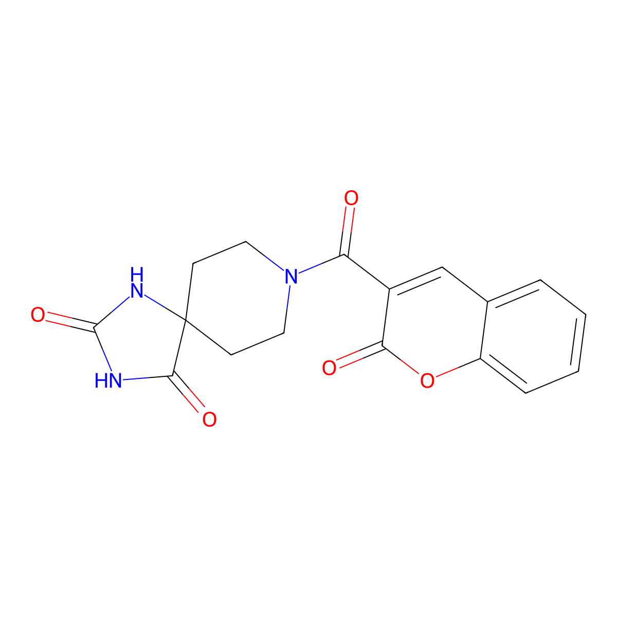 8-(2-oxo-2H-chromene-3-carbonyl)-1,3,8-triazaspiro[4.5]decane-2,4-dione molecular structure, CAS 1021210-39-8