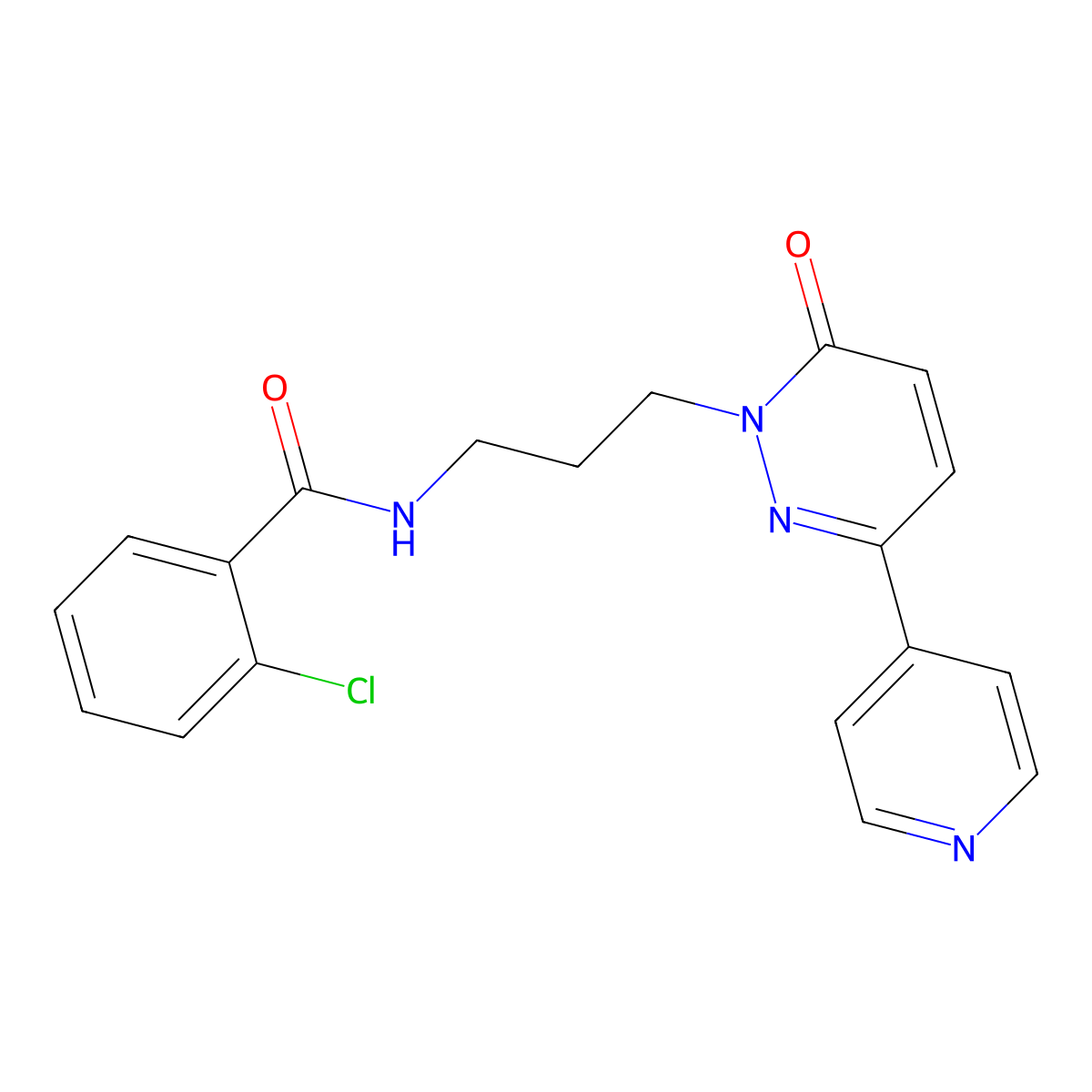 2-chloro-N-(3-(6-oxo-3-(pyridin-4-yl)pyridazin-1(6H)-yl)propyl)benzamide molecular structure, CAS 1021210-42-3