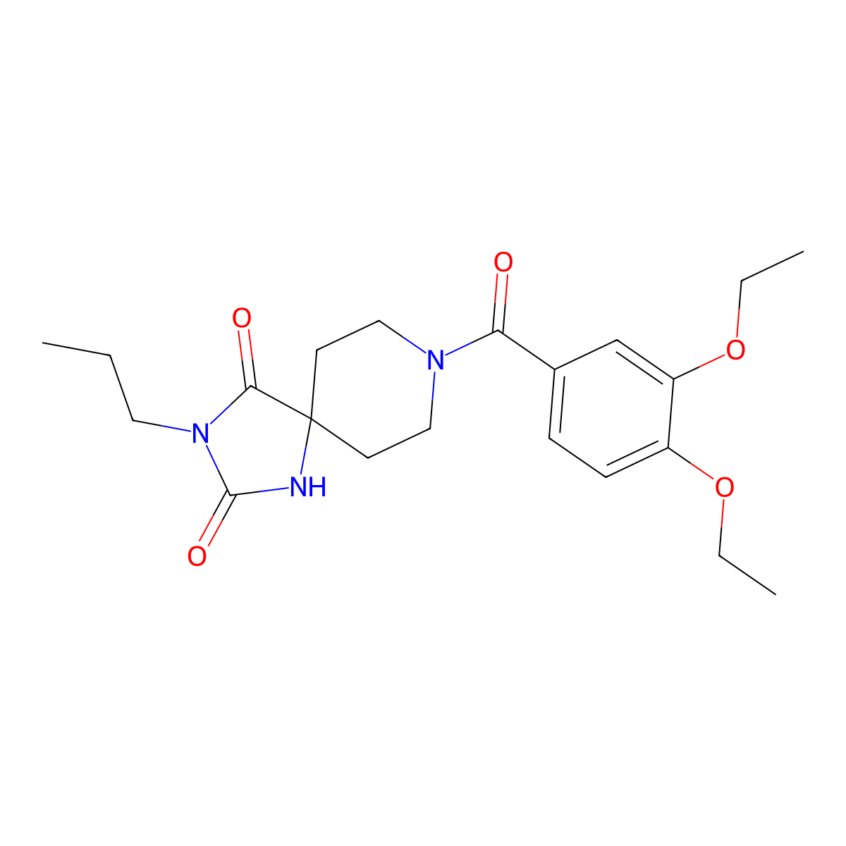 8-(3,4-Diethoxybenzoyl)-3-propyl-1,3,8-triazaspiro[4.5]decane-2,4-dione molecular structure, CAS 1021210-48-9