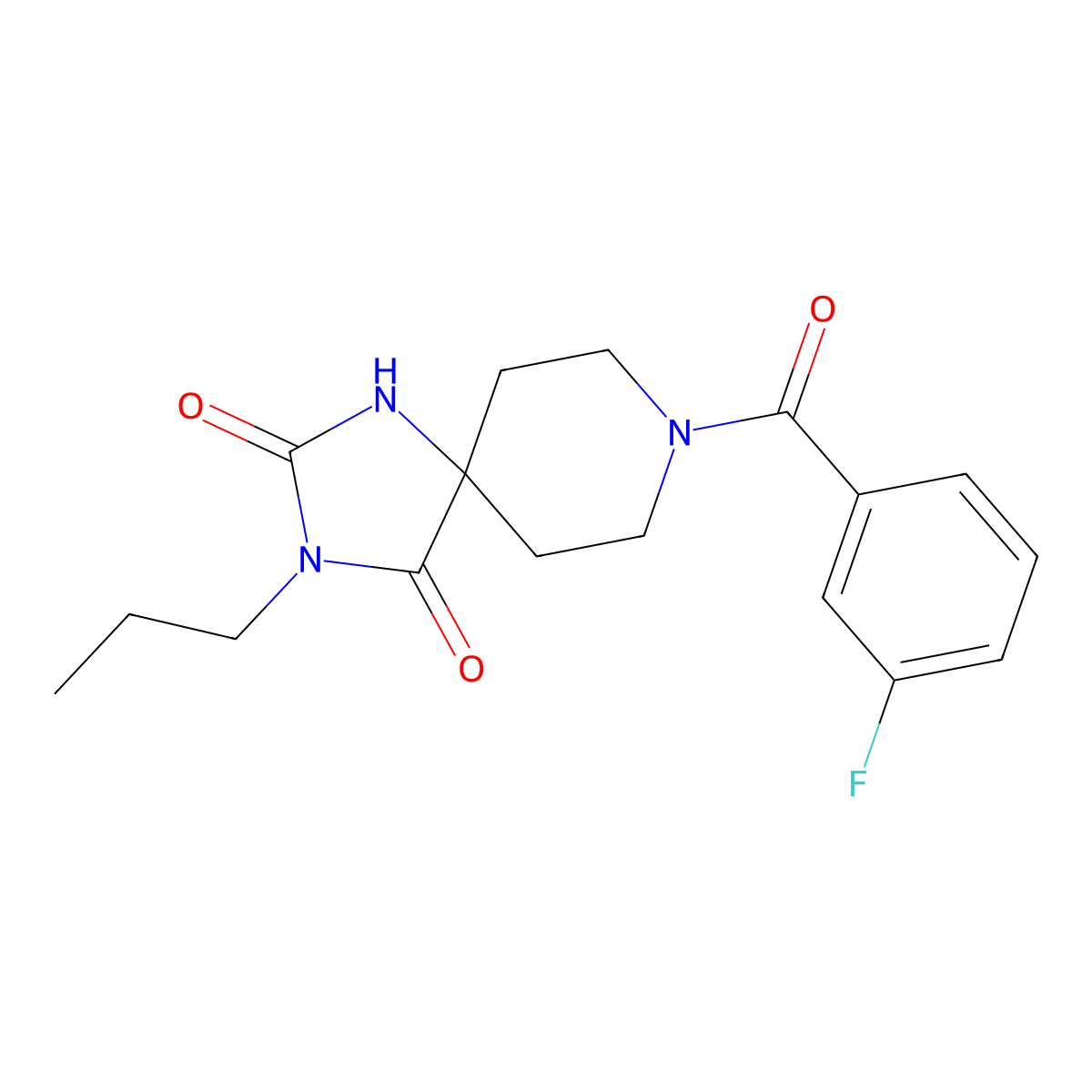 8-(3-Fluorobenzoyl)-3-propyl-1,3,8-triazaspiro[4.5]decane-2,4-dione molecular structure, CAS 1021210-51-4