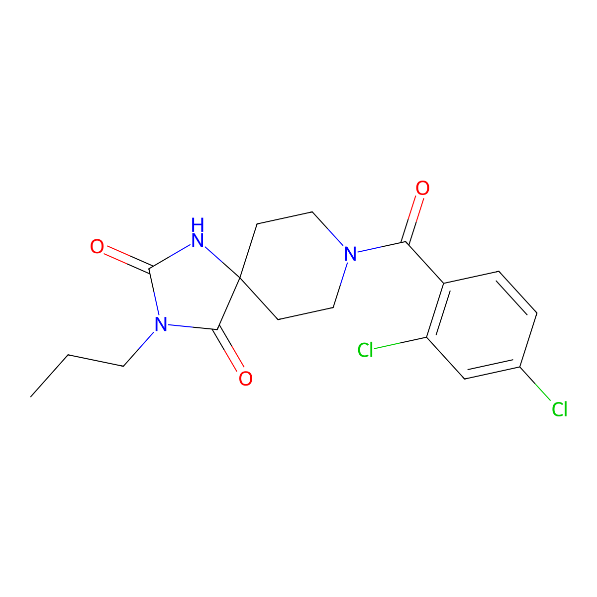 8-(2,4-Dichlorobenzoyl)-3-propyl-1,3,8-triazaspiro[4.5]decane-2,4-dione molecular structure, CAS 1021210-54-7