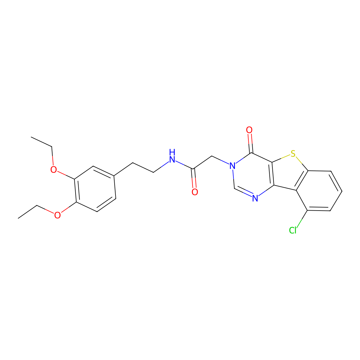 2-(9-chloro-4-oxo[1]benzothieno[3,2-d]pyrimidin-3(4H)-yl)-N-[2-(3,4-diethoxyphenyl)ethyl]acetamide molecular structure, CAS 1021210-59-2