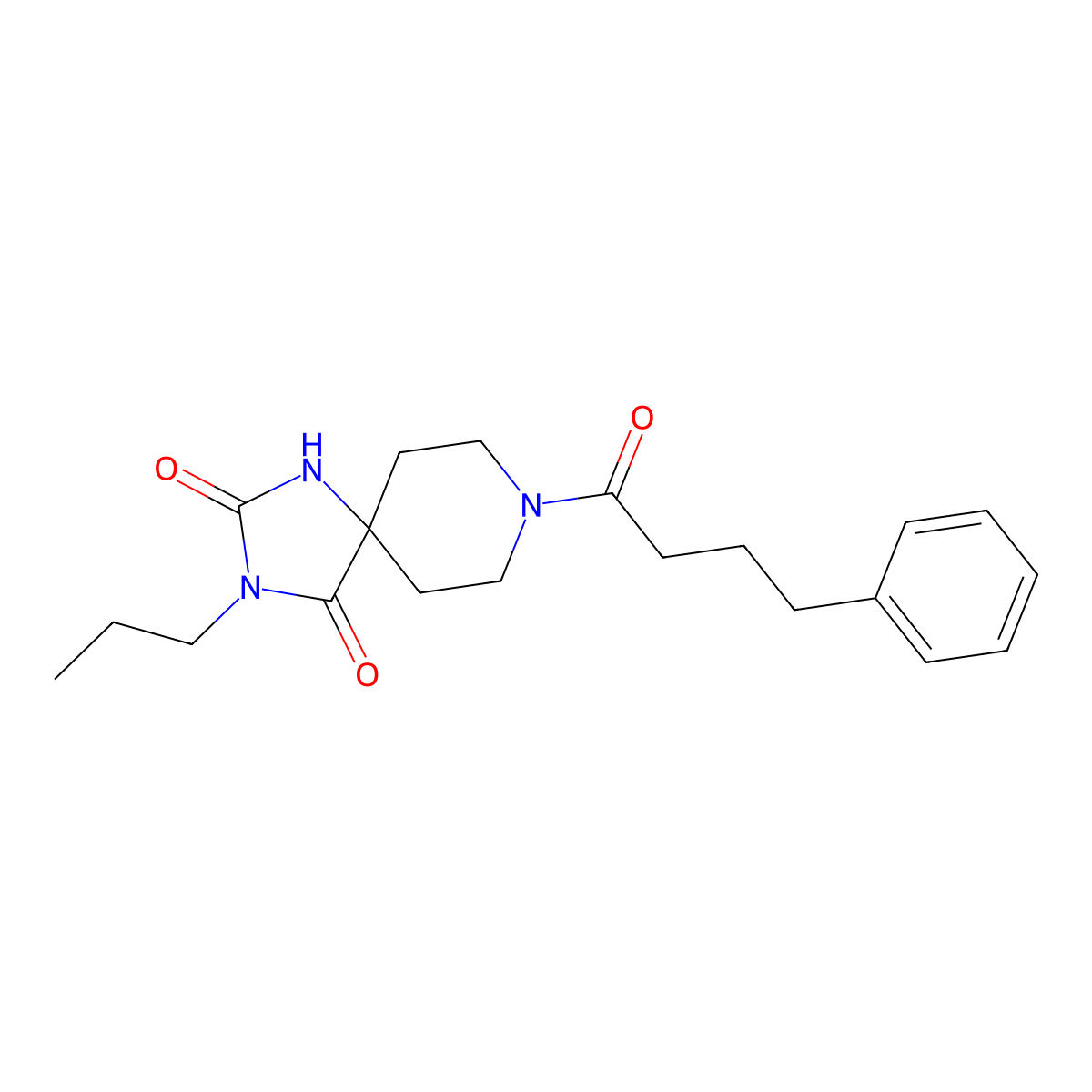 8-(4-Phenylbutanoyl)-3-propyl-1,3,8-triazaspiro[4.5]decane-2,4-dione molecular structure, CAS 1021210-61-6