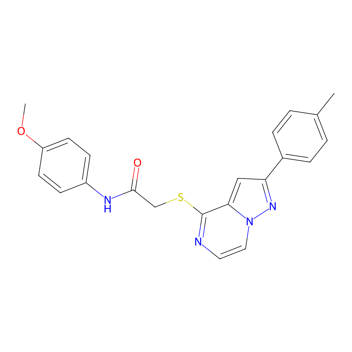 N-(4-Methoxyphenyl)-2-{[2-(4-methylphenyl)pyrazolo[1,5-A]pyrazin-4-YL]sulfanyl}acetamide molecular structure, CAS 1021210-66-1
