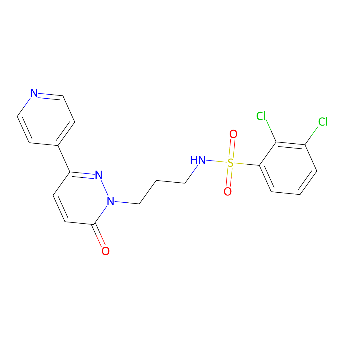 2,3-dichloro-N-(3-(6-oxo-3-(pyridin-4-yl)pyridazin-1(6H)-yl)propyl)benzenesulfonamide molecular structure, CAS 1021210-81-0