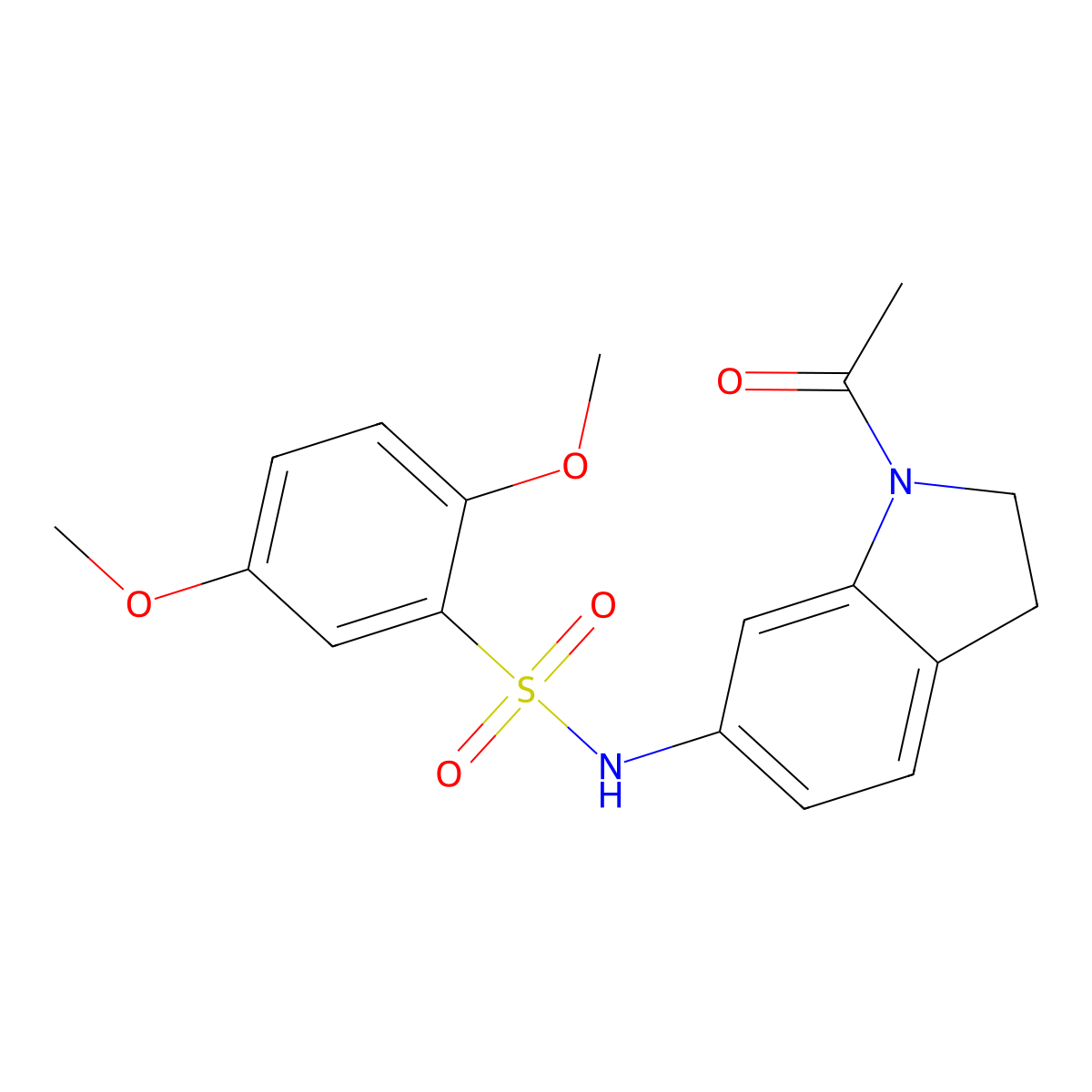 N-(1-acetylindolin-6-yl)-2,5-dimethoxybenzenesulfonamide molecular structure, CAS 1021210-92-3