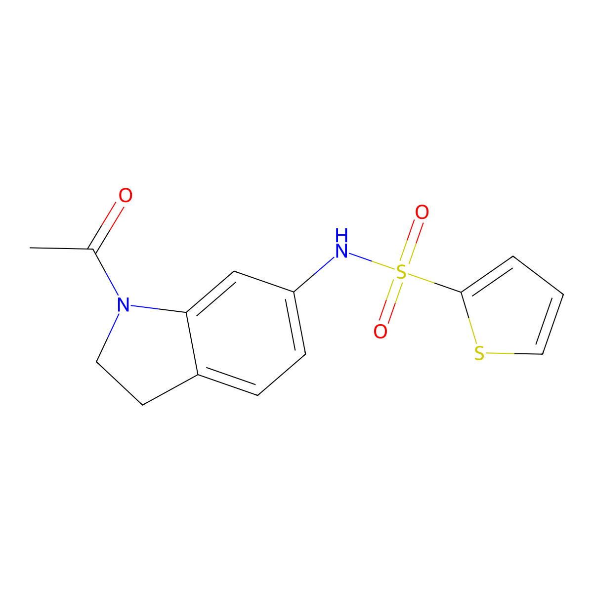N-(1-acetylindolin-6-yl)thiophene-2-sulfonamide molecular structure, CAS 1021210-94-5