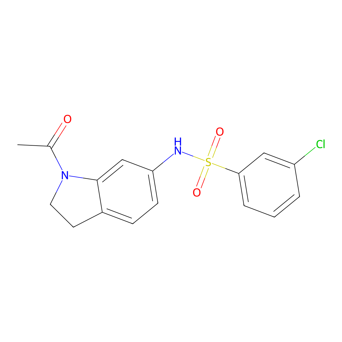 N-(1-acetylindolin-6-yl)-3-chlorobenzenesulfonamide molecular structure, CAS 1021210-97-8