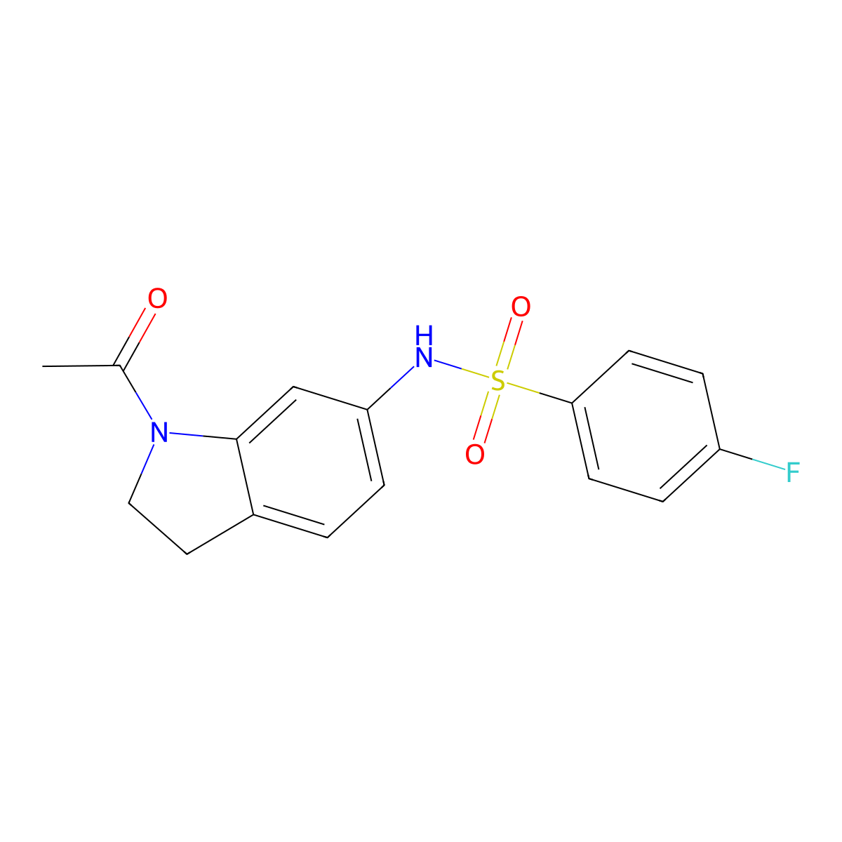 N-(1-acetylindolin-6-yl)-4-fluorobenzenesulfonamide molecular structure, CAS 1021210-99-0