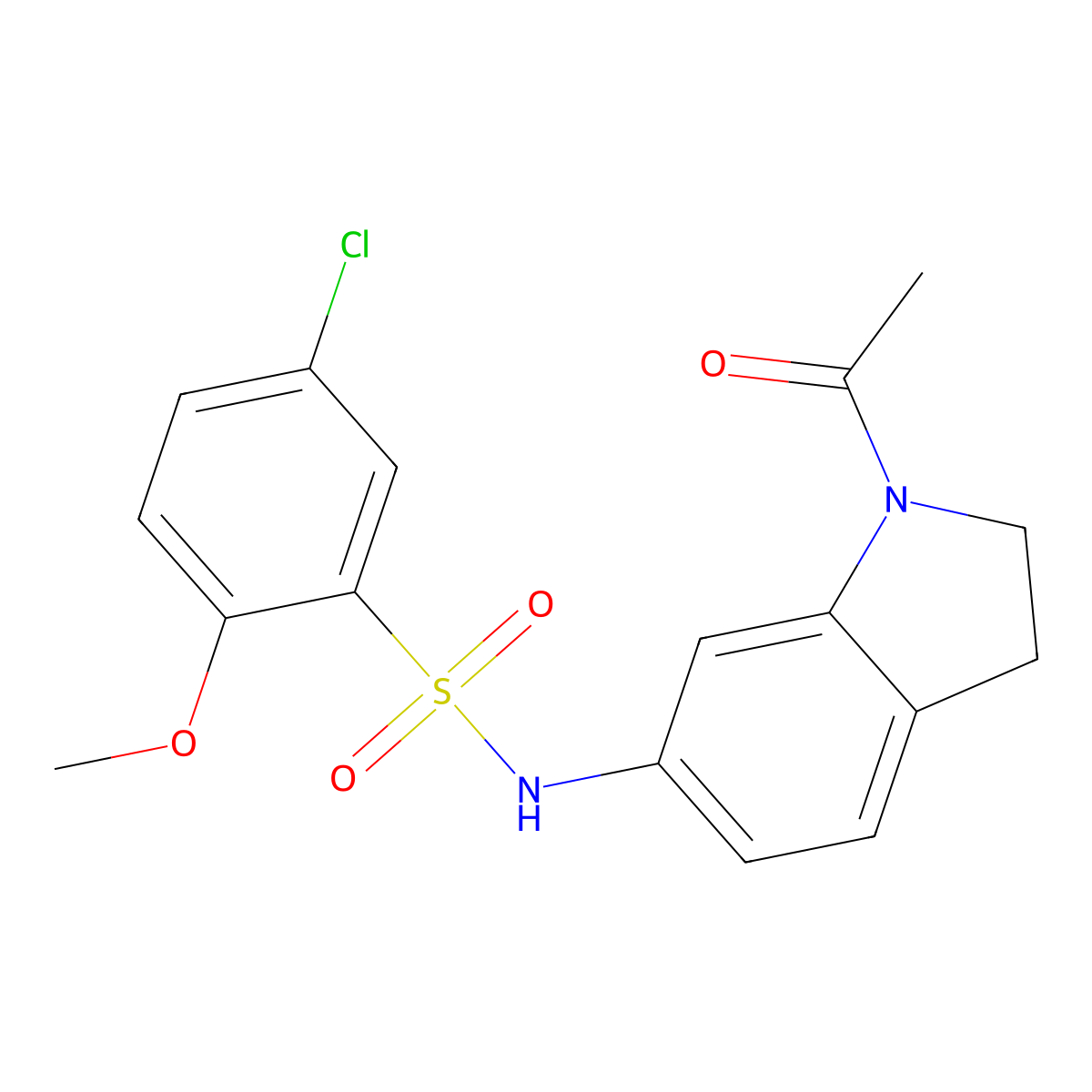 N-(1-acetylindolin-6-yl)-5-chloro-2-methoxybenzenesulfonamide molecular structure, CAS 1021211-15-3