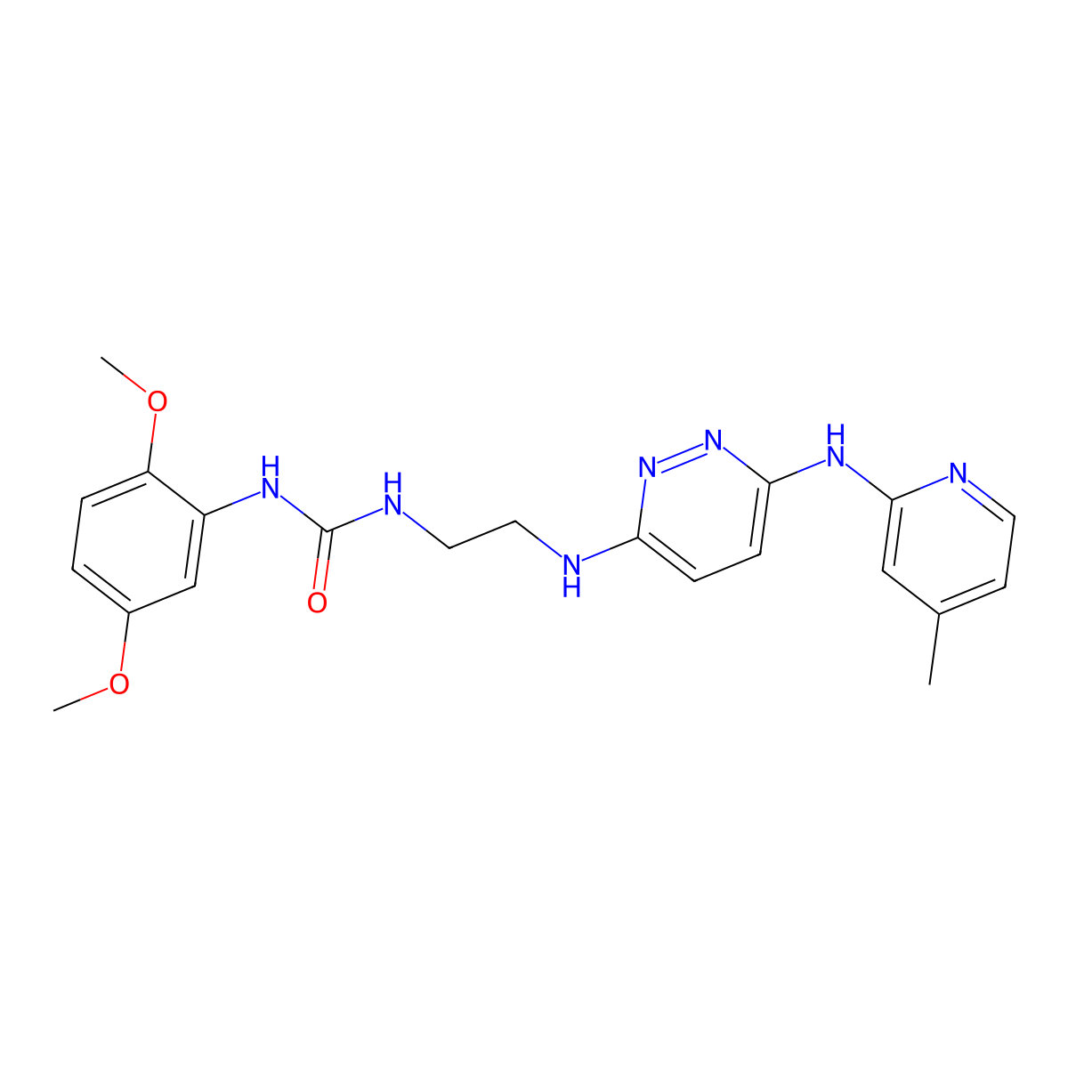 1-(2,5-Dimethoxyphenyl)-3-(2-((6-((4-methylpyridin-2-yl)amino)pyridazin-3-yl)amino)ethyl)urea molecular structure, CAS 1021211-23-3
