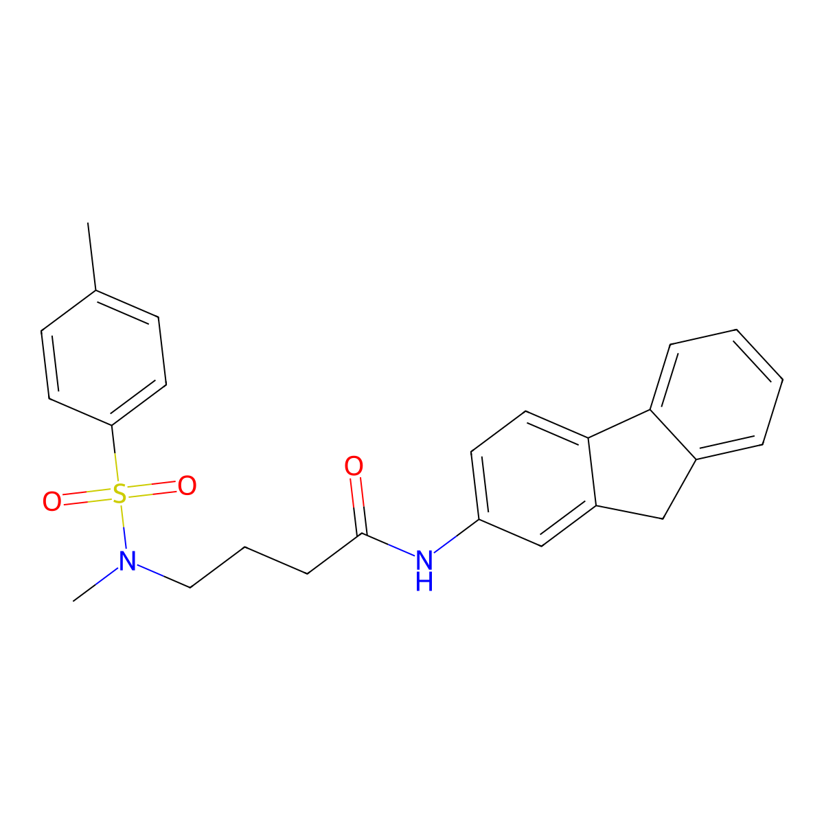 N-(9H-fluoren-2-yl)-4-(N-methyl4-methylbenzenesulfonamido)butanamide molecular structure, CAS 1021211-25-5