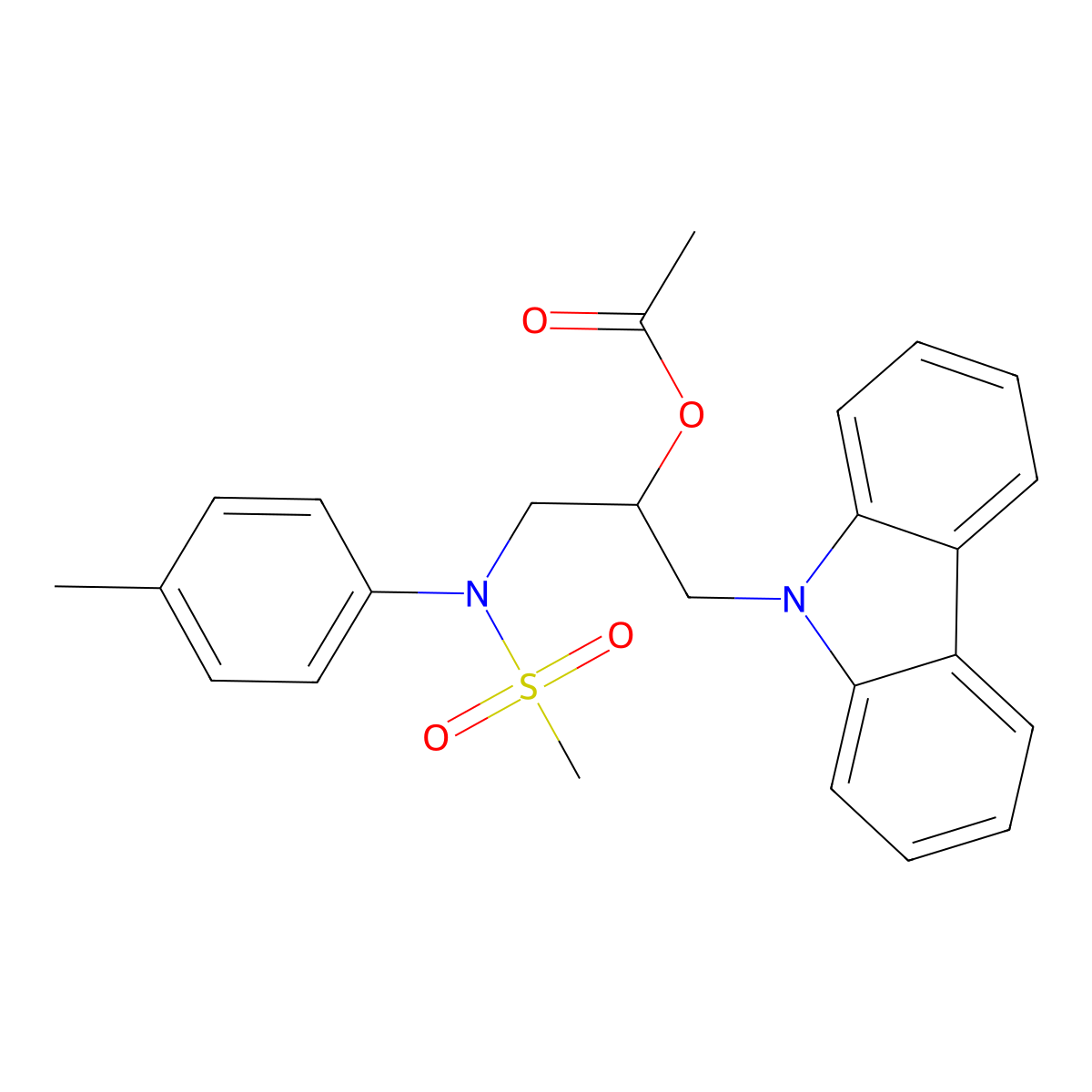 1-(9H-carbazol-9-yl)-3-(N-p-tolylmethylsulfonamido)propan-2-yl acetate molecular structure, CAS 1021211-30-2