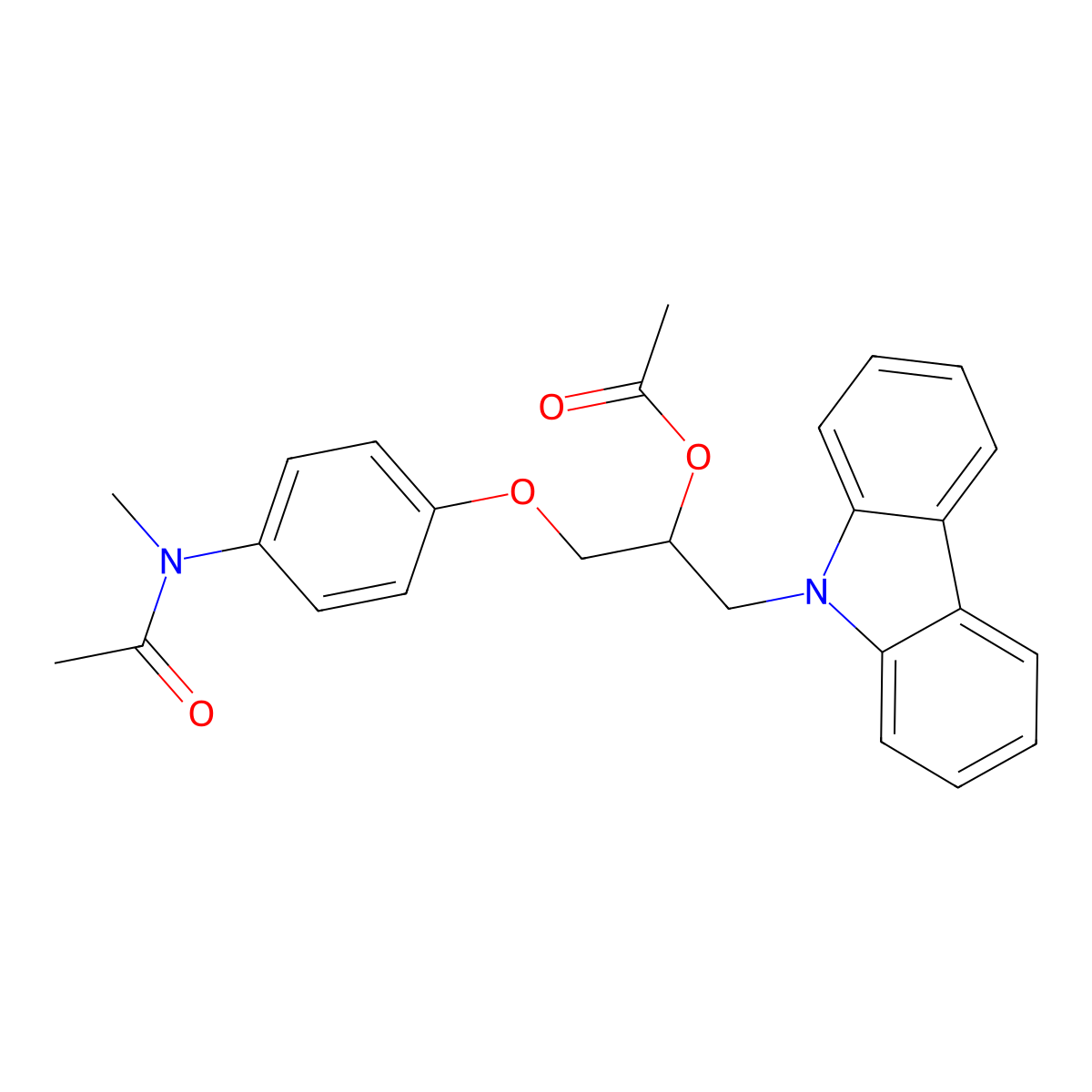 1-(9H-carbazol-9-yl)-3-(4-(N-methylacetamido)phenoxy)propan-2-yl acetate molecular structure, CAS 1021211-34-6